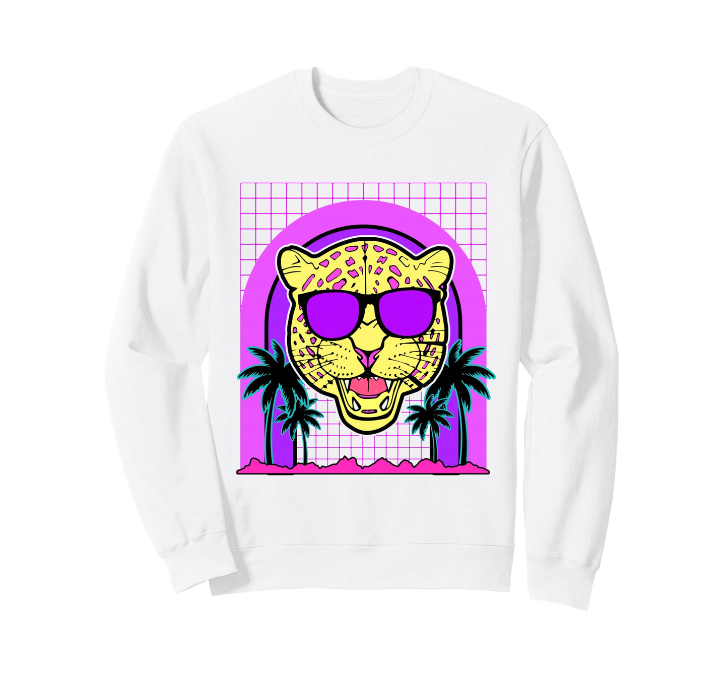 Aesthetic Vaporwave Outfits Leopard Sweatshirt - Trendy Graphic Men Women - T-Shirt, Sweatshirt, Hoodie