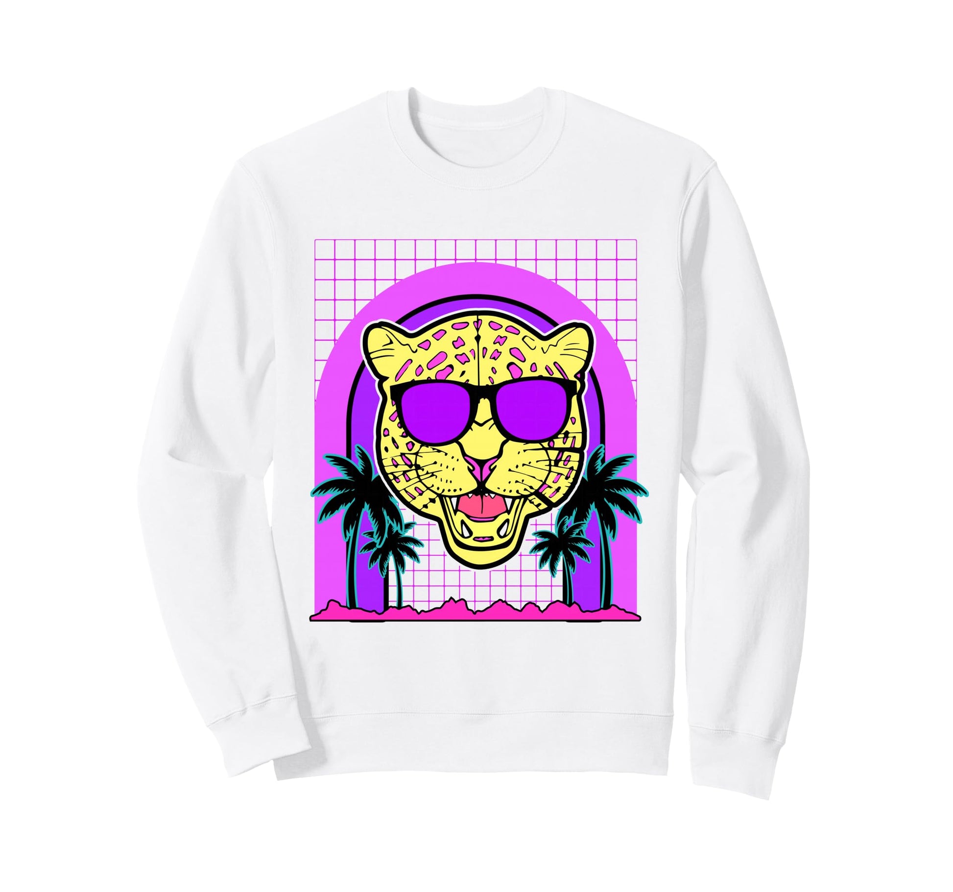Aesthetic Vaporwave Outfits Leopard Sweatshirt - Trendy Graphic Men Women - T-Shirt, Sweatshirt, Hoodie