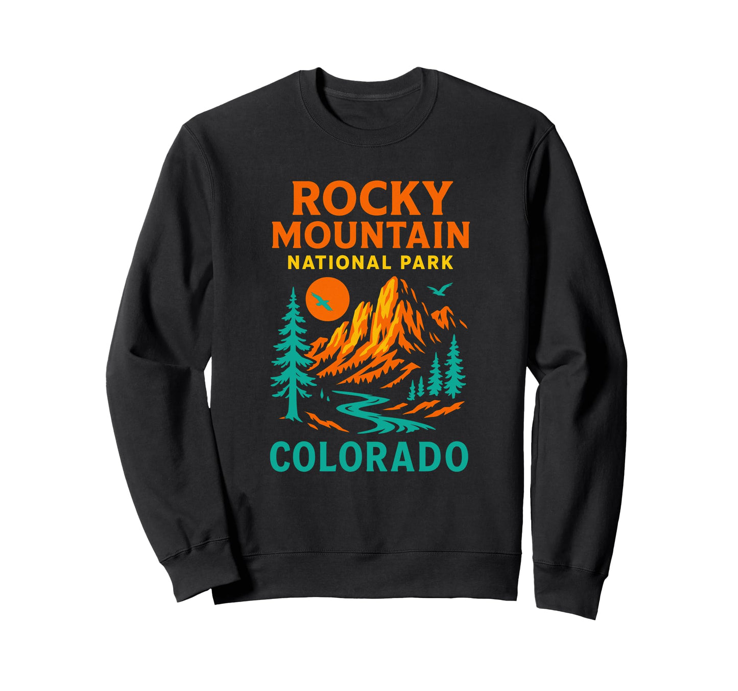 Rocky Mountain National Park Colorado Sweatshirt - Unique Graphic Unisex - T-Shirt, Sweatshirt, Hoodie