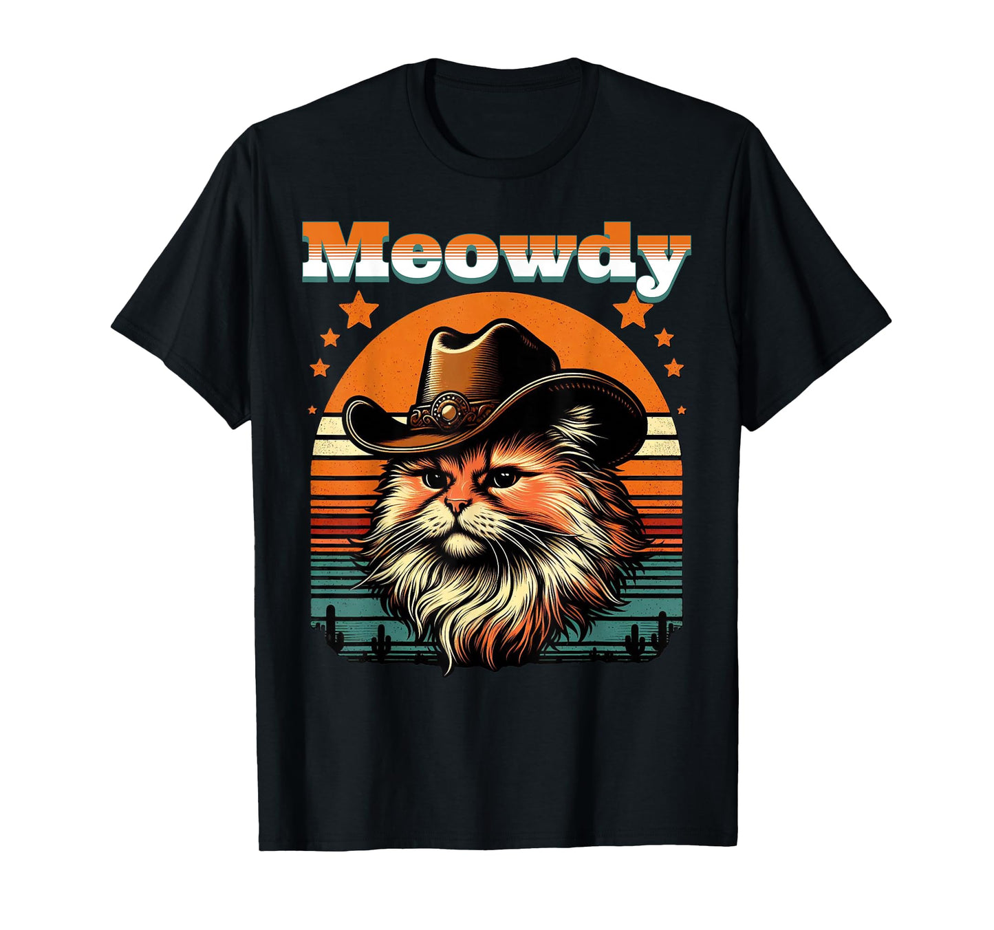 Meowdy Cat Cowboy Funny Country Cat T-Shirt - Casual Everyday Wear Unisex - T-Shirt, Sweatshirt, Hoodie