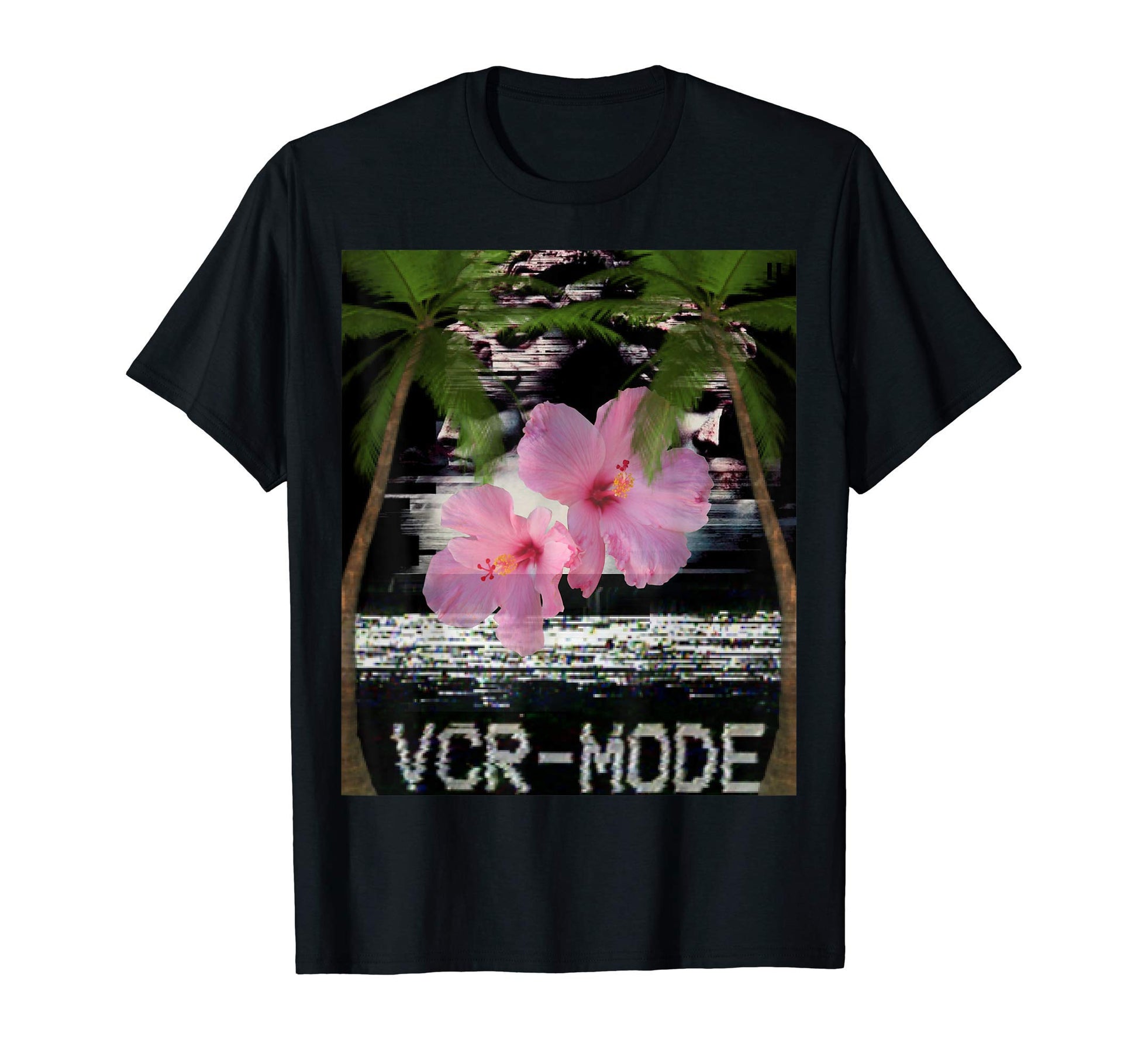 Palm Trees Flowers Aesthetic Vaporwave T-Shirt - Novelty Apparel for Adults - T-Shirt, Sweatshirt, Hoodie