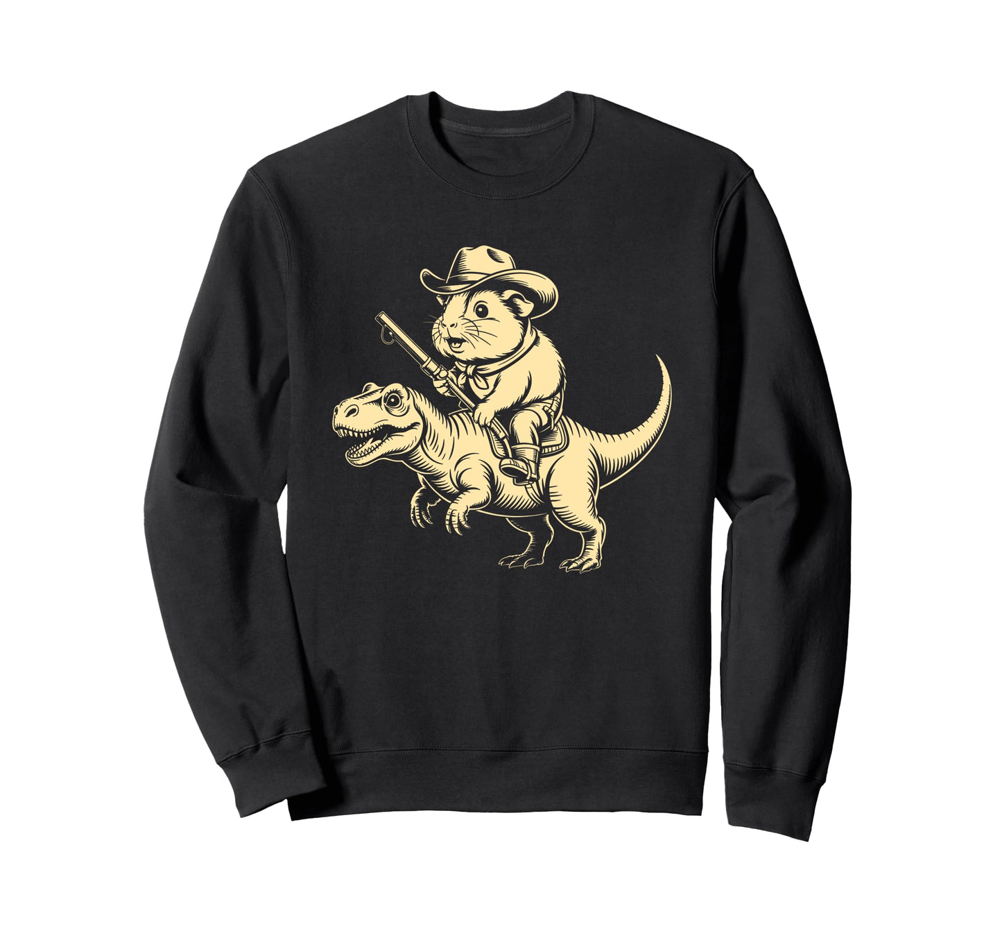 Guinea Pig Cowboy Dinosaur Sweatshirt - Trendy Graphic Men Women - T-Shirt, Sweatshirt, Hoodie