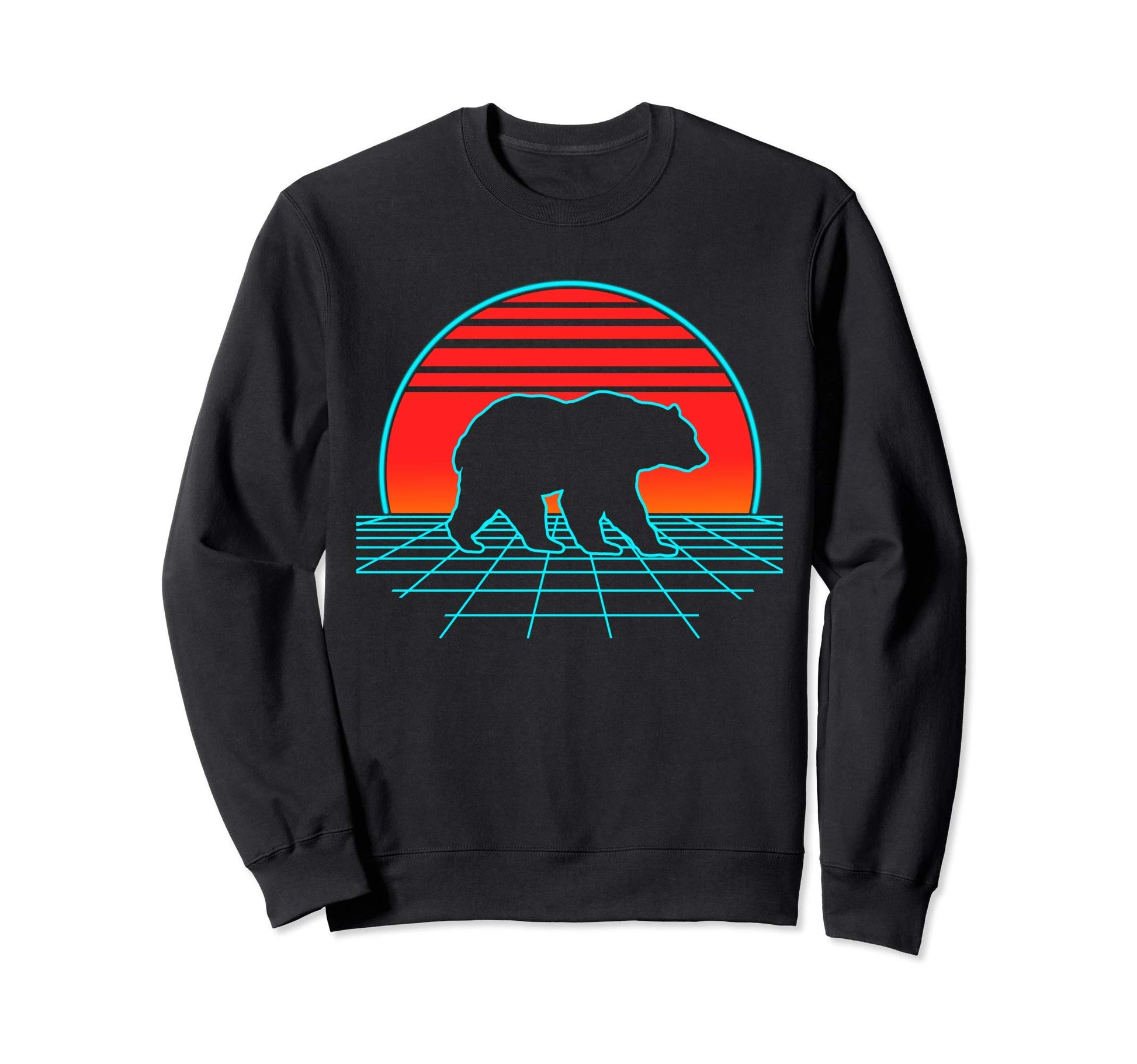 Bear 80S Vaporwave Bears Animal Sweatshirt - Minimalist Print for Adults - T-Shirt, Sweatshirt, Hoodie