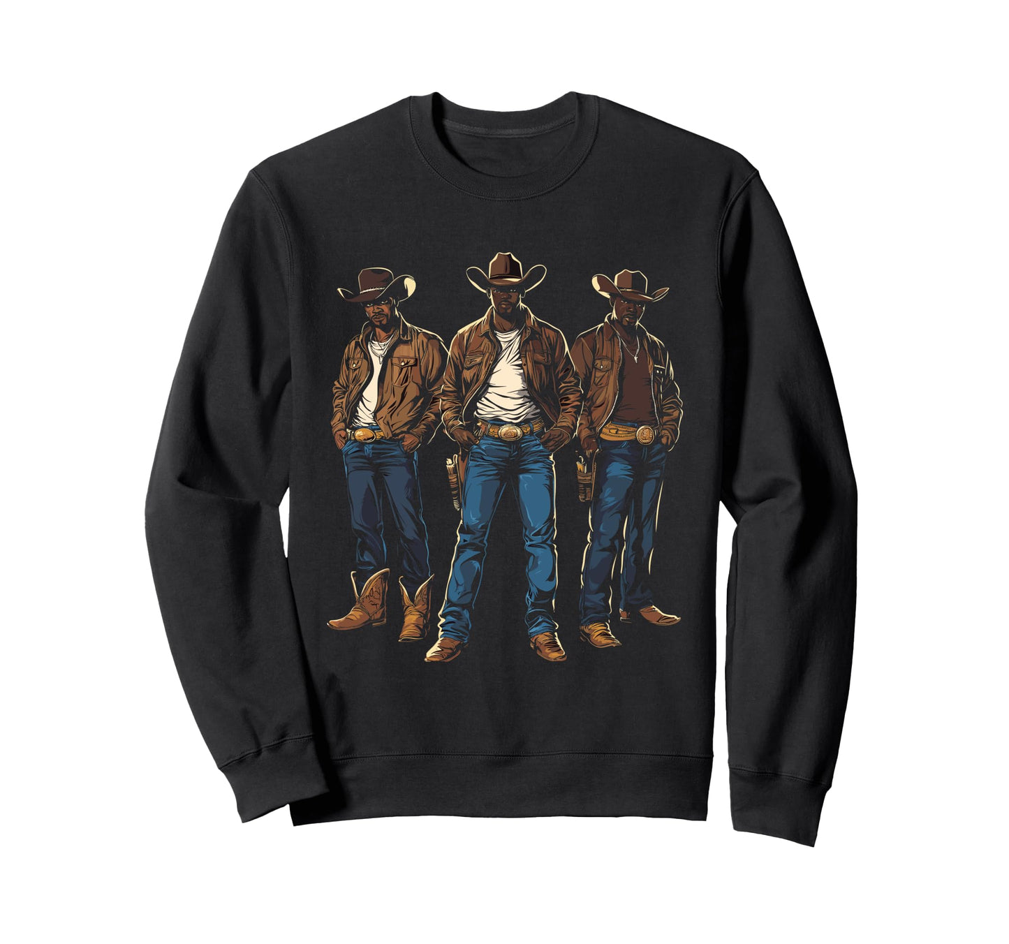 Black Cowboy Black Cowboy Western Sweatshirt - Novelty Apparel for Adults - T-Shirt, Sweatshirt, Hoodie