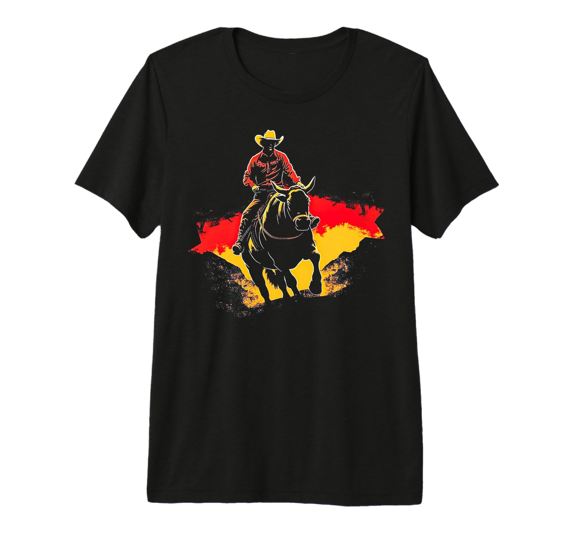 Cowboy Rodeo Horse Riding Usa Cowboy Tri T-Shirt - Unique Graphic Unisex - T-Shirt, Sweatshirt, Hoodie