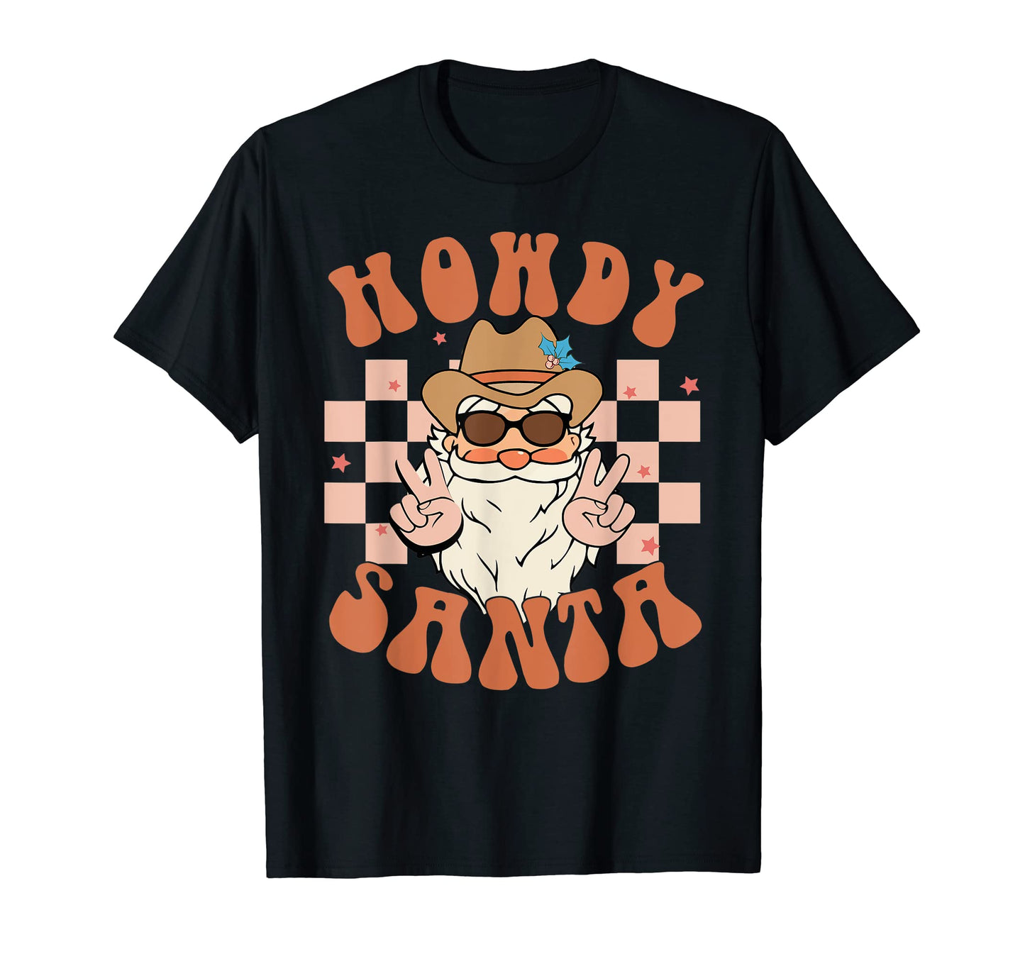 Howdy Santa Western Cowboy Cowgirl T-Shirt - Minimalist Print for Adults - T-Shirt, Sweatshirt, Hoodie