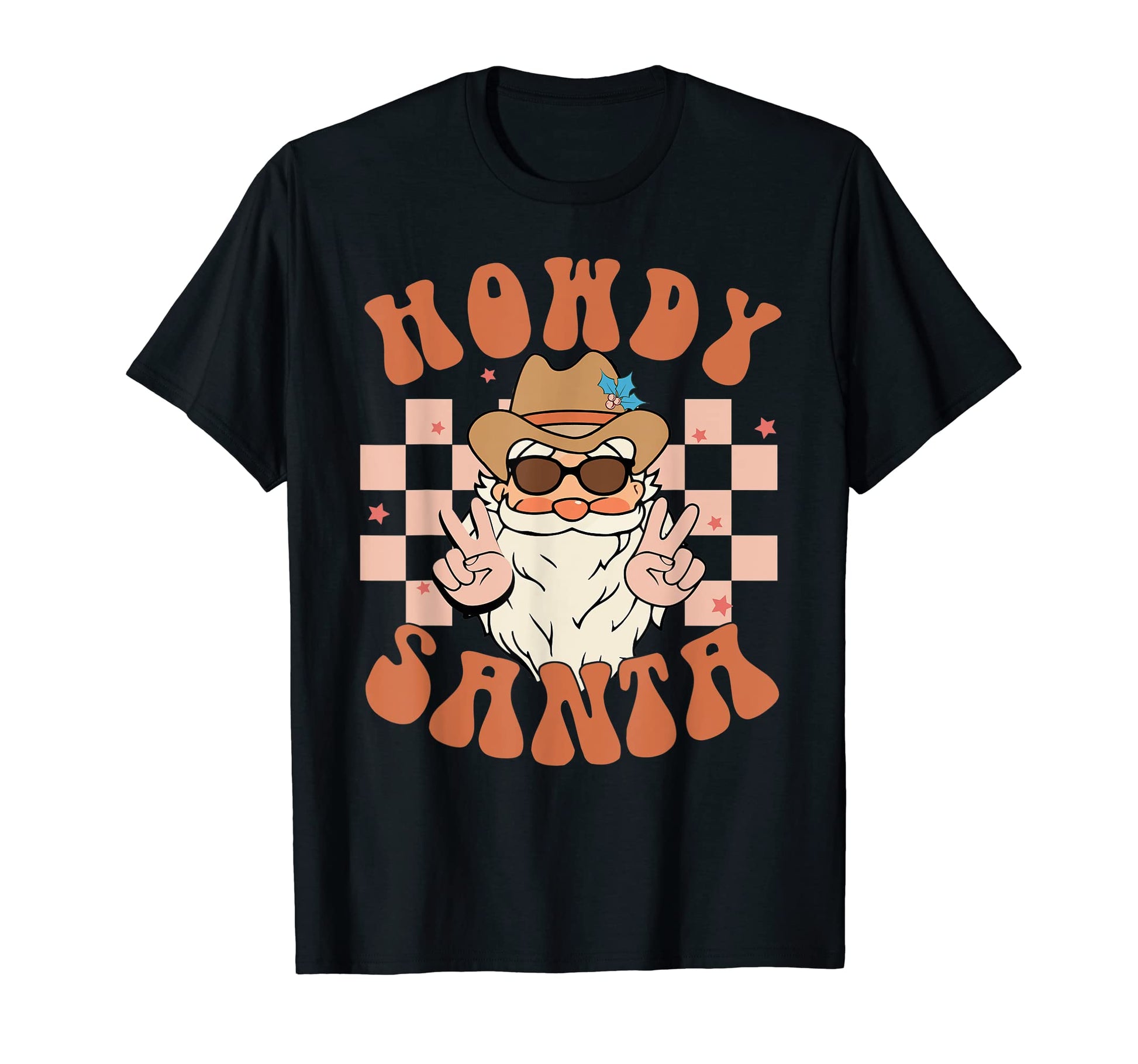 Howdy Santa Western Cowboy Cowgirl T-Shirt - Minimalist Print for Adults - T-Shirt, Sweatshirt, Hoodie