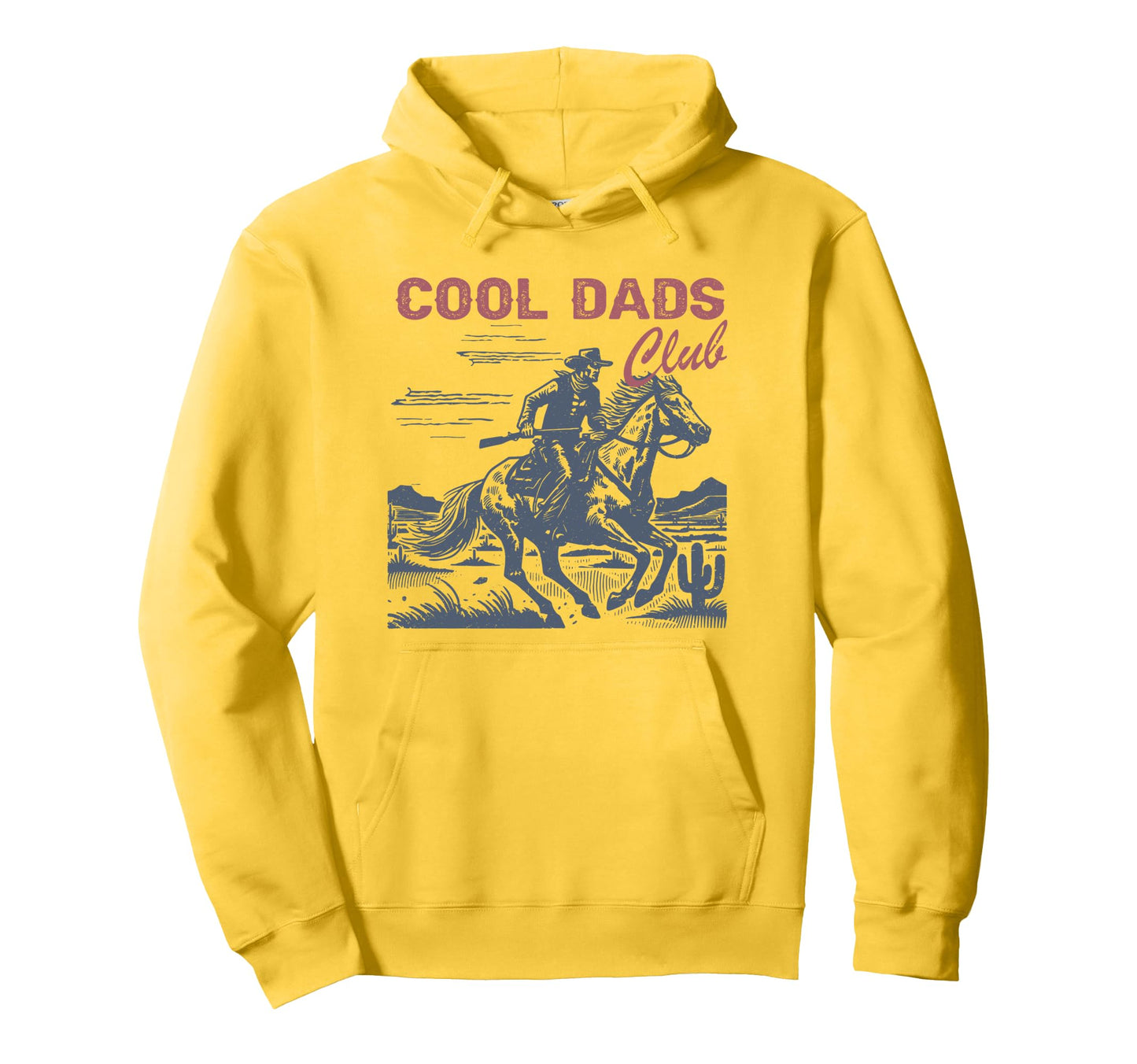 Dads Club Dad Western Cowboy Funny Hoodie - Aesthetic Graphic Unisex - T-Shirt, Sweatshirt, Hoodie