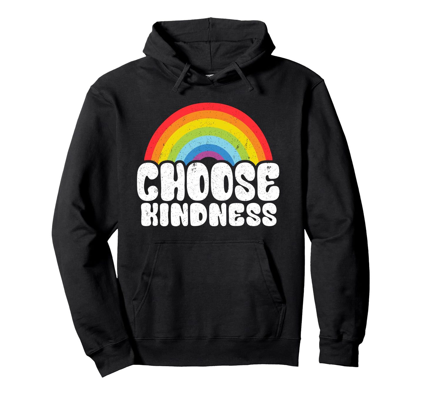 Positive Anti Bullying Rainbow Peace Hoodie - Custom Art Print for Adults - T-Shirt, Sweatshirt, Hoodie