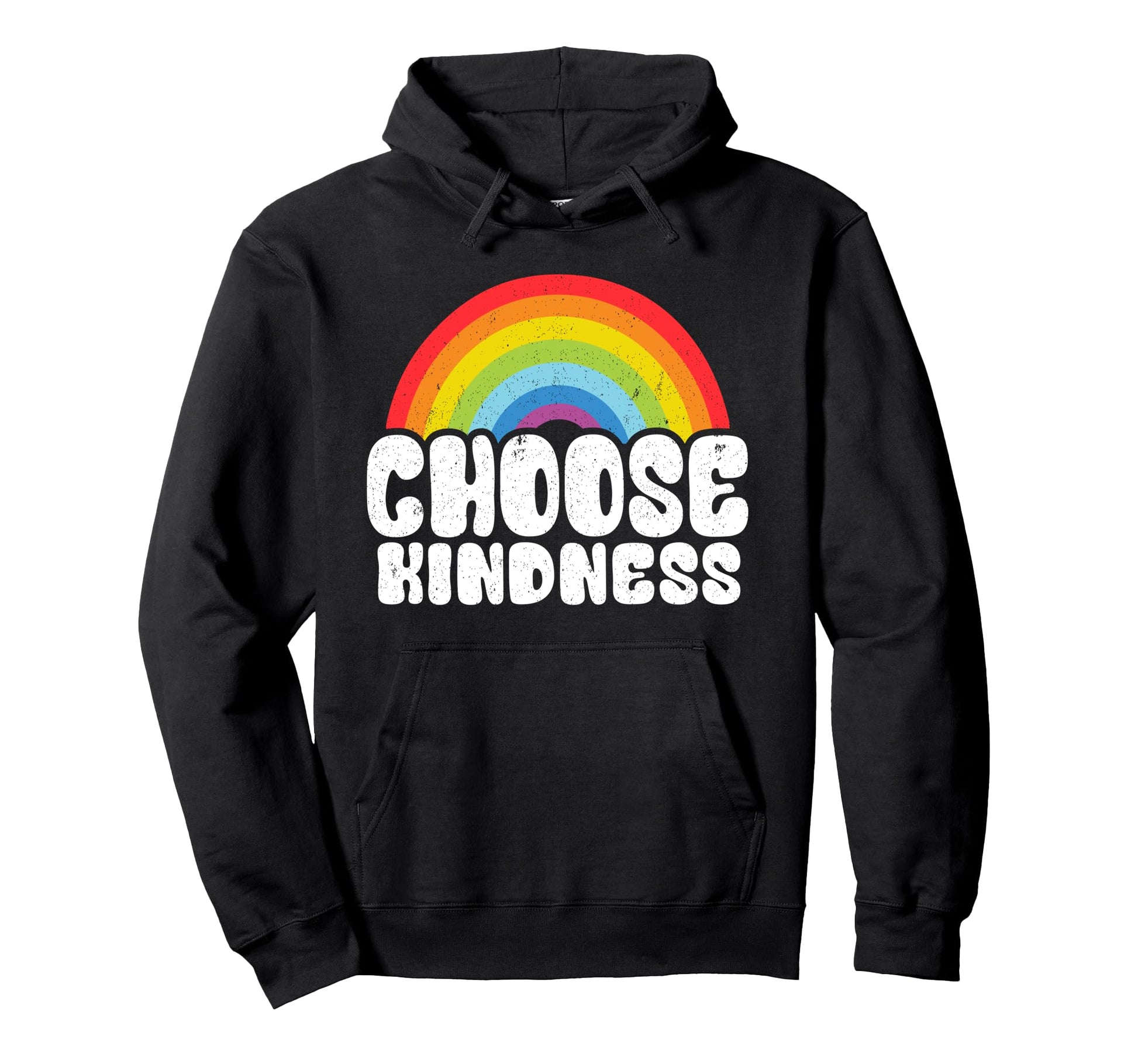 Positive Anti Bullying Rainbow Peace Hoodie - Custom Art Print for Adults - T-Shirt, Sweatshirt, Hoodie