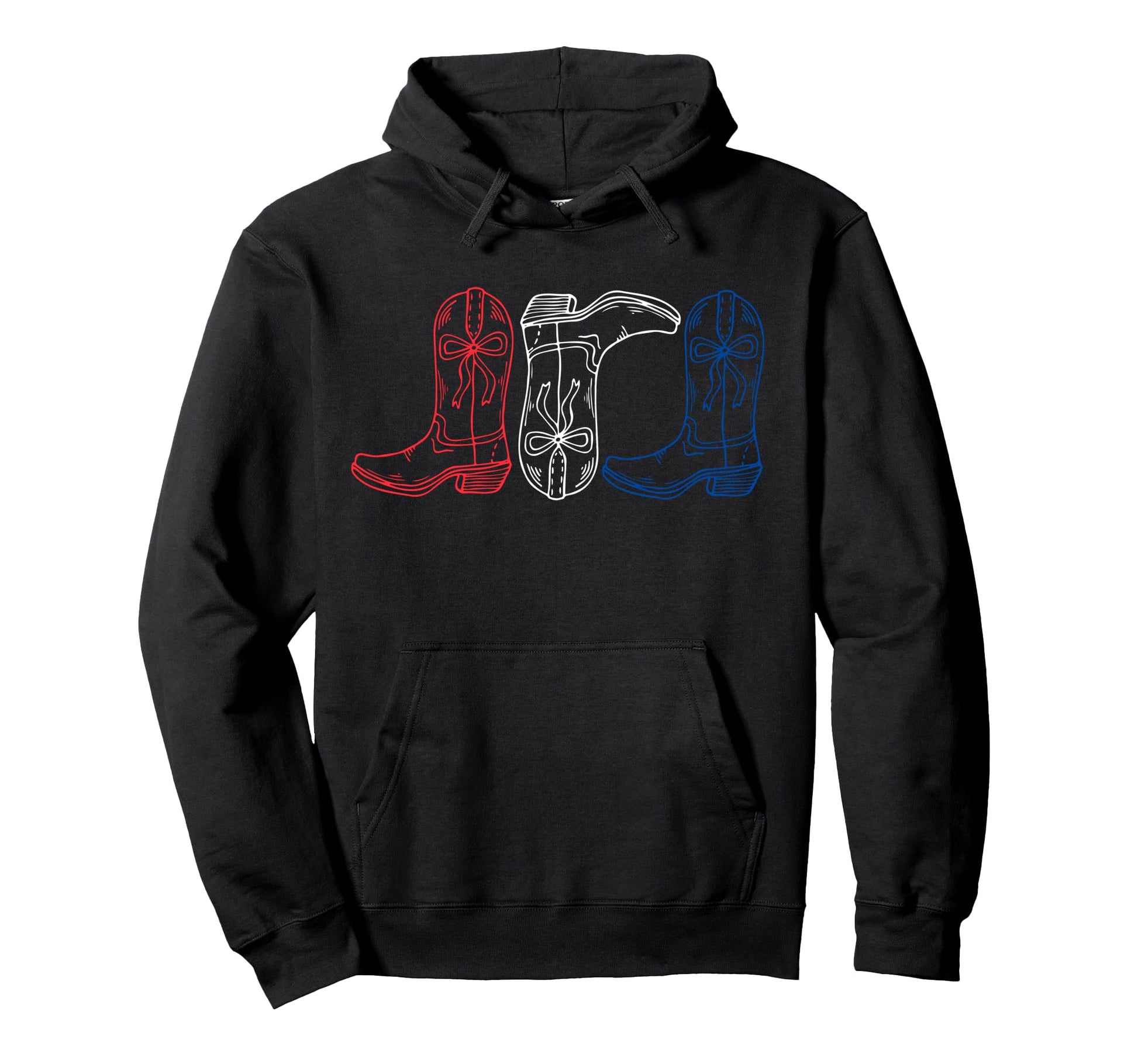 Red White Blue Cowgirl Boots 4Th July Hoodie - Minimalist Print Men Women - T-Shirt, Sweatshirt, Hoodie