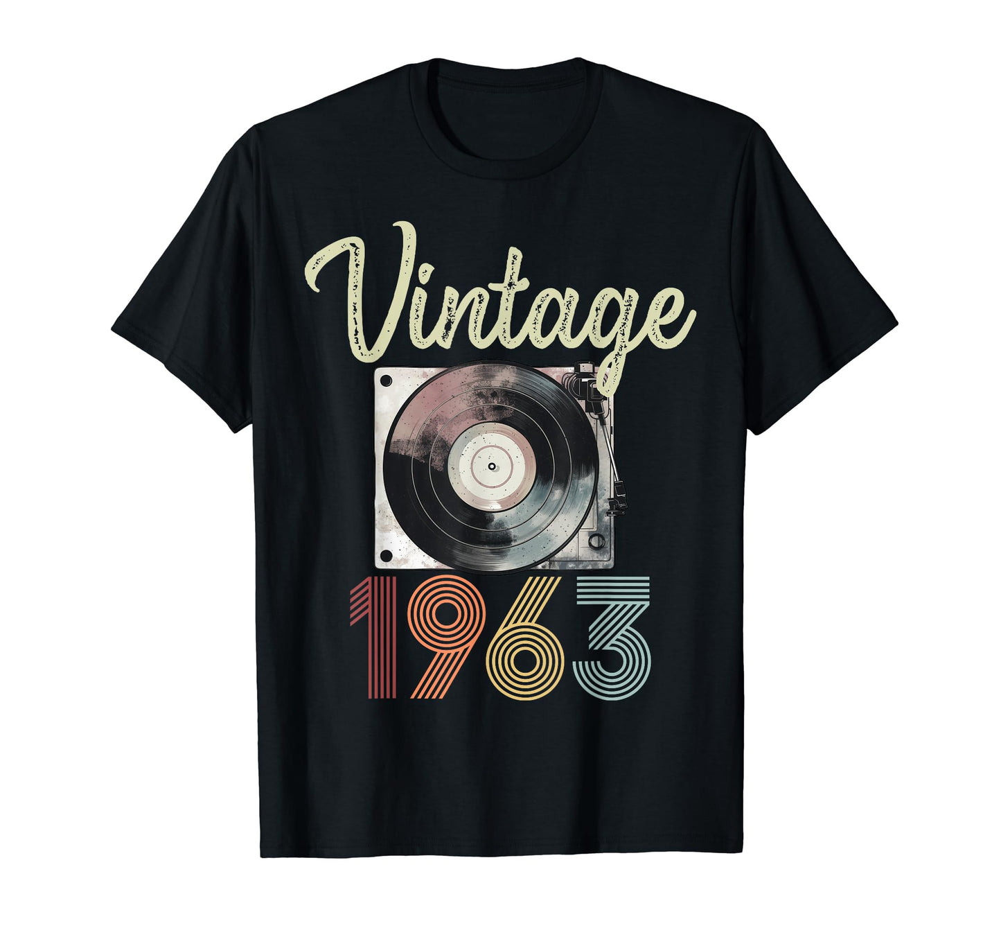1963 Vinyl Record Player 61St Birthday T-Shirt - Unique Graphic for Adults - T-Shirt, Sweatshirt, Hoodie