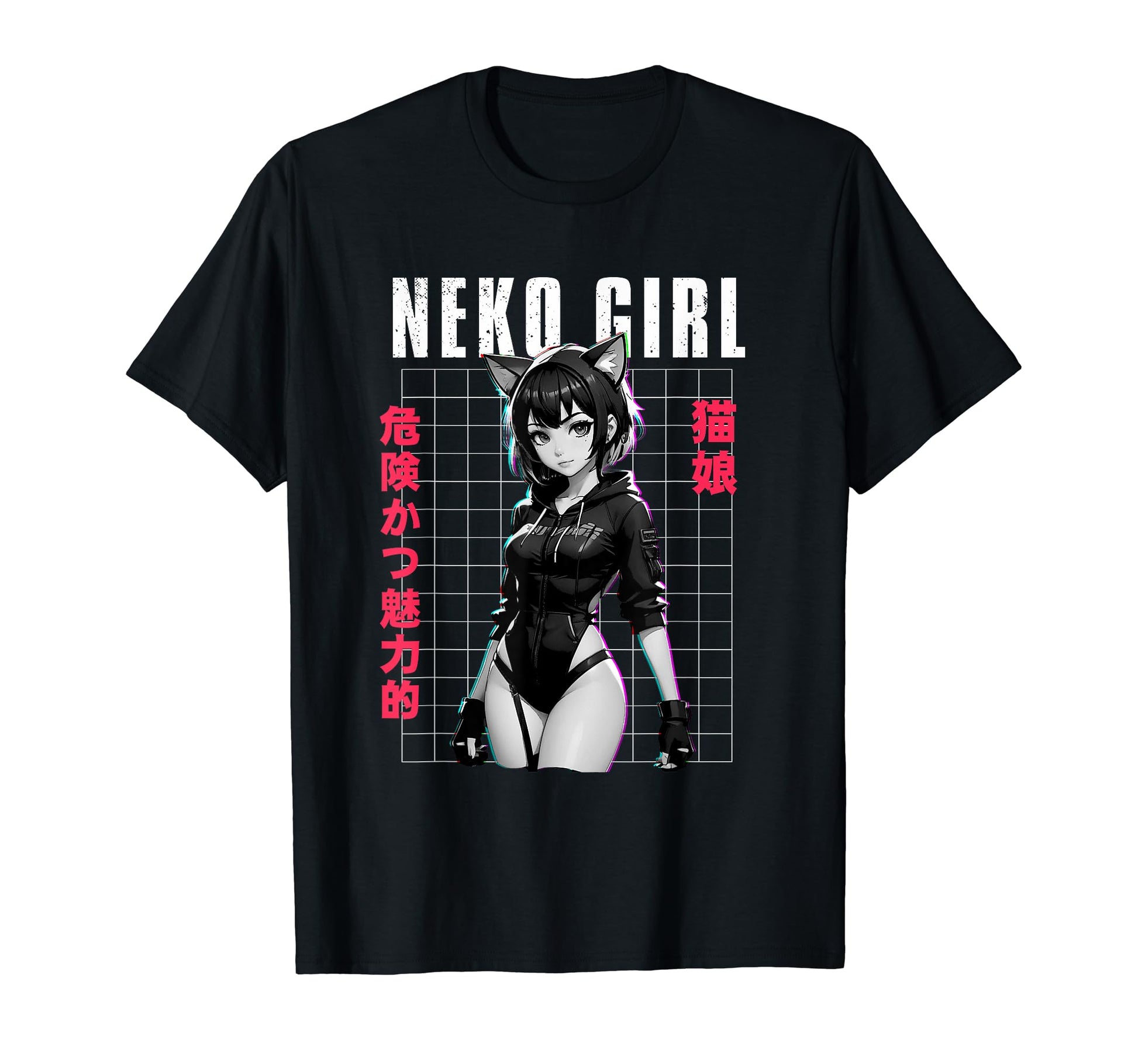 Japanese Anime Neko Urban Cyber T-Shirt - Custom Art Print for Adults - T-Shirt, Sweatshirt, Hoodie