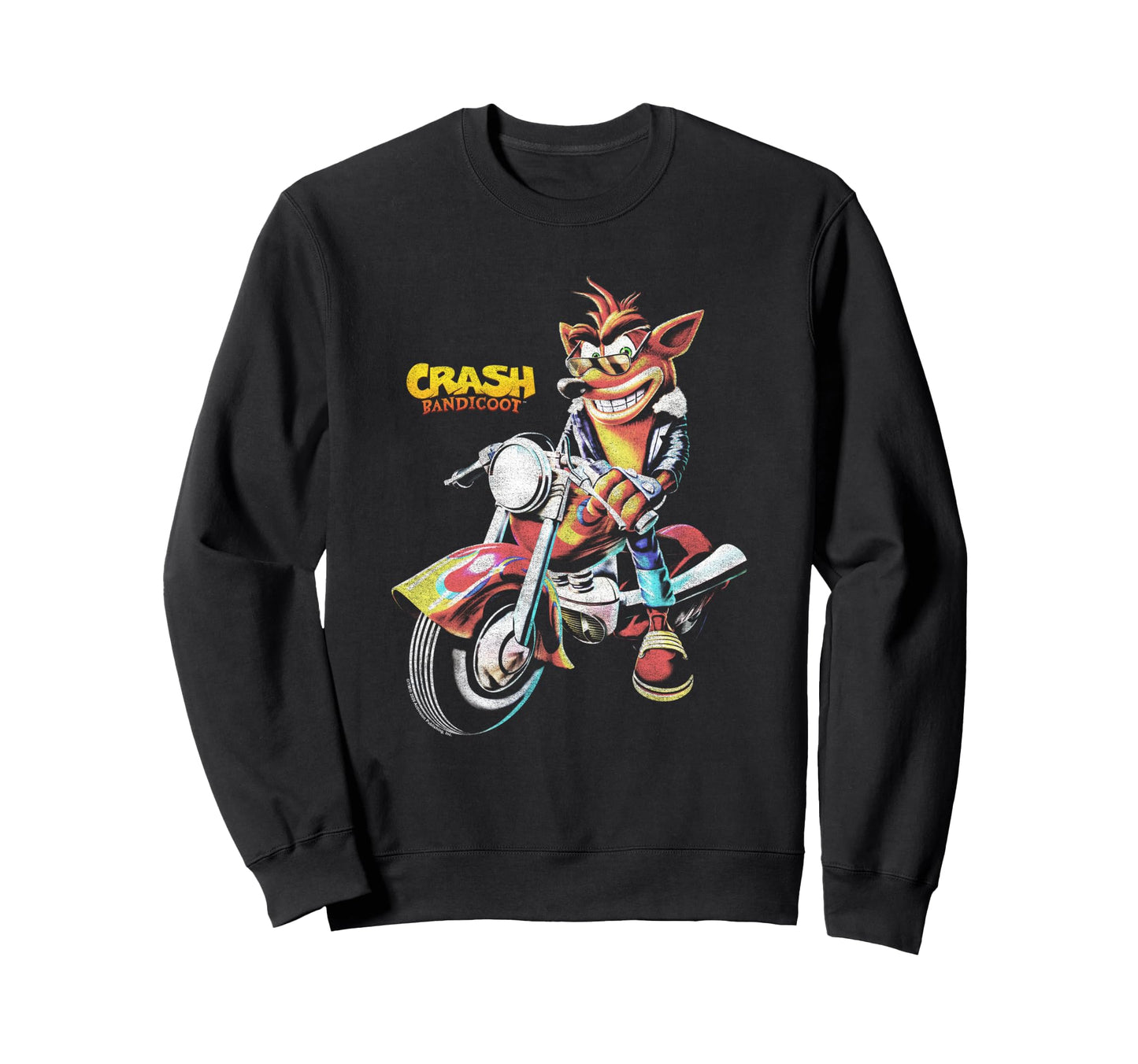 Crash Bandicoot Biker Scene Sweatshirt - Streetwear Style for Adults - T-Shirt, Sweatshirt, Hoodie