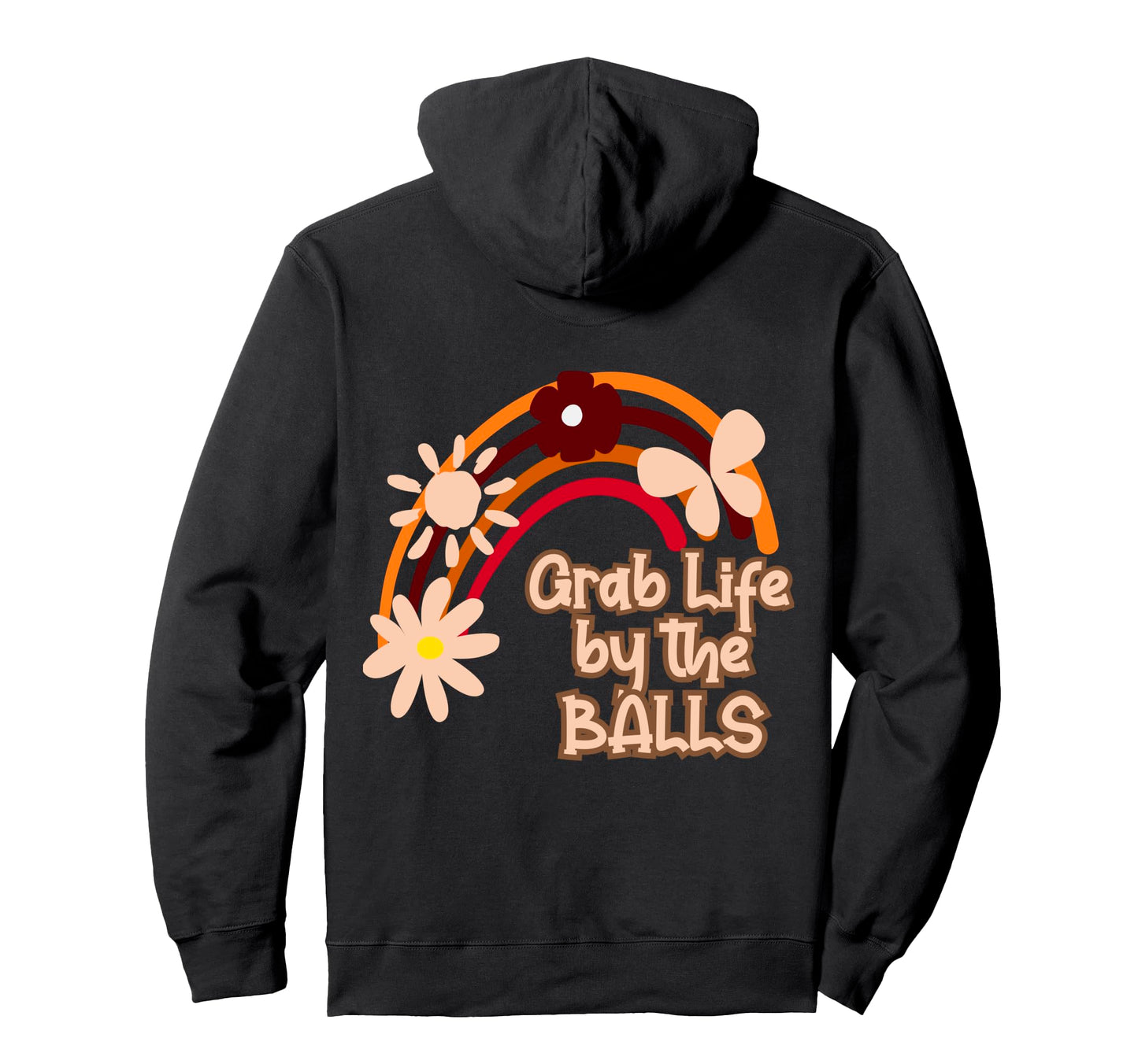 Bold Funny Rainbow Groovy Flower Hoodie - Aesthetic Graphic for Adults - T-Shirt, Sweatshirt, Hoodie