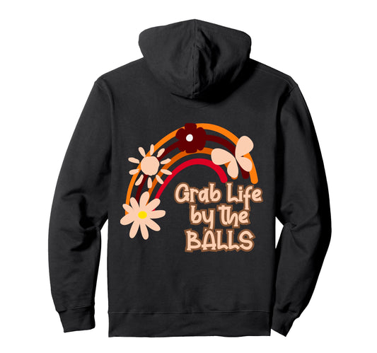 Bold Funny Rainbow Groovy Flower Hoodie - Aesthetic Graphic for Adults - T-Shirt, Sweatshirt, Hoodie
