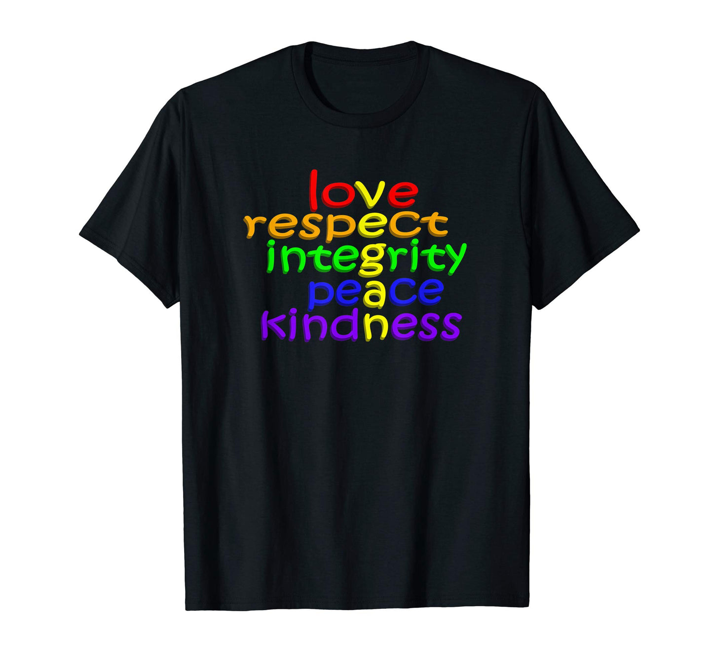 Colorful Vegan Love Respect Integrity T-Shirt - Novelty Apparel Men Women - T-Shirt, Sweatshirt, Hoodie