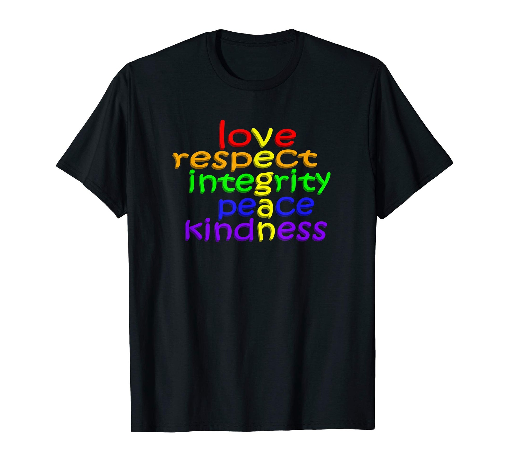 Colorful Vegan Love Respect Integrity T-Shirt - Novelty Apparel Men Women - T-Shirt, Sweatshirt, Hoodie