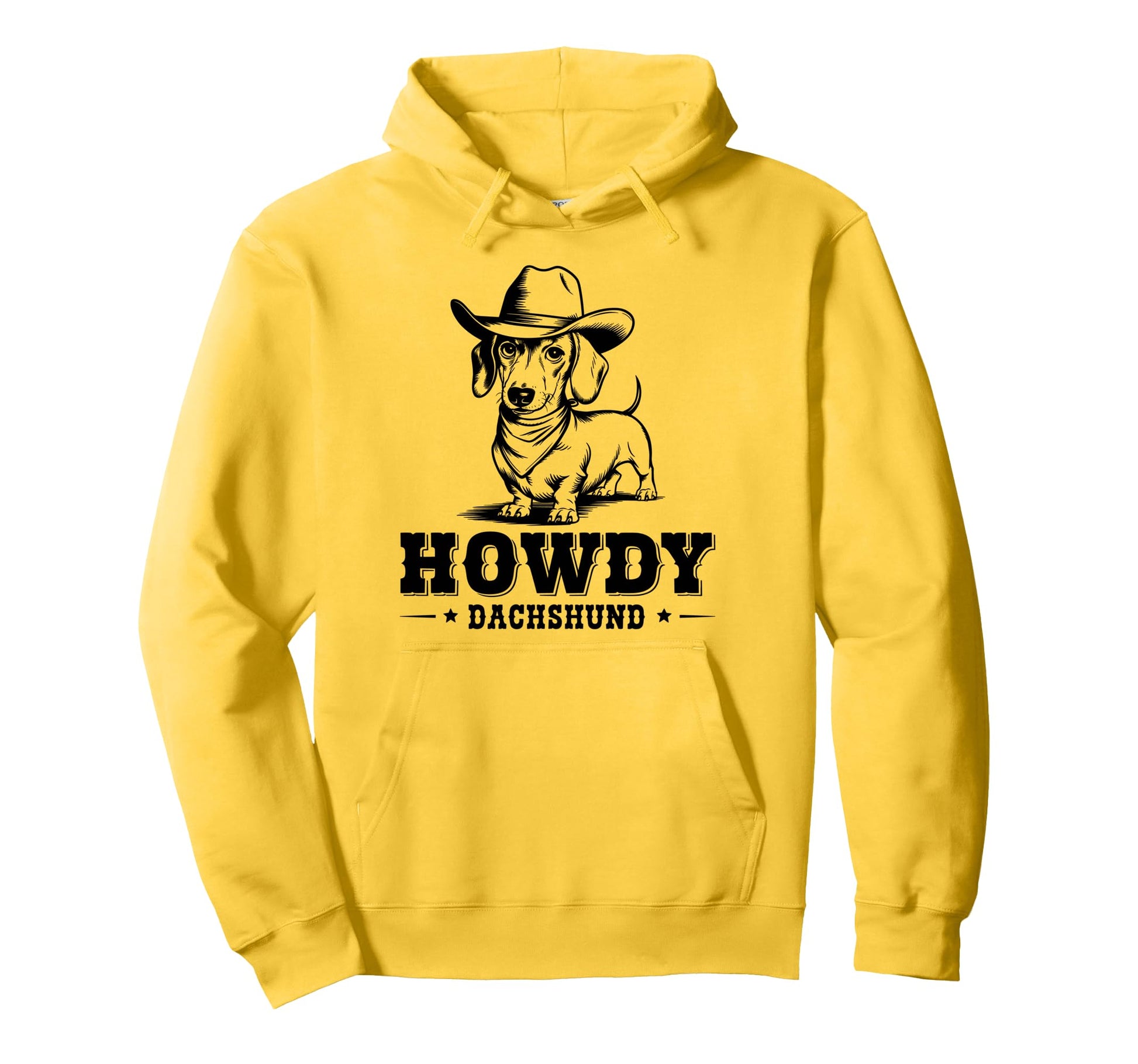 Howdy Dachshund Cowboy Dachshund Hoodie - Minimalist Print for Adults - T-Shirt, Sweatshirt, Hoodie