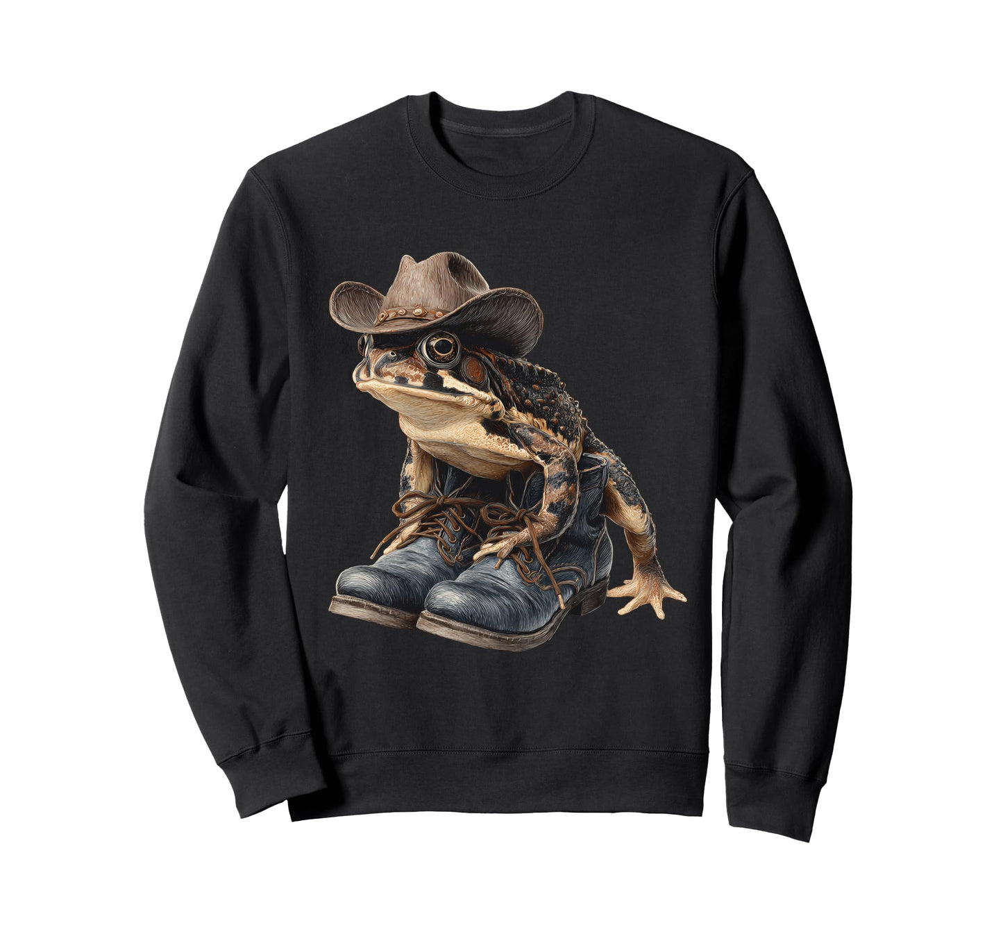 Frog Cowboy Toad Rodeo Cowgirl Sweatshirt - Streetwear Style Unisex - T-Shirt, Sweatshirt, Hoodie