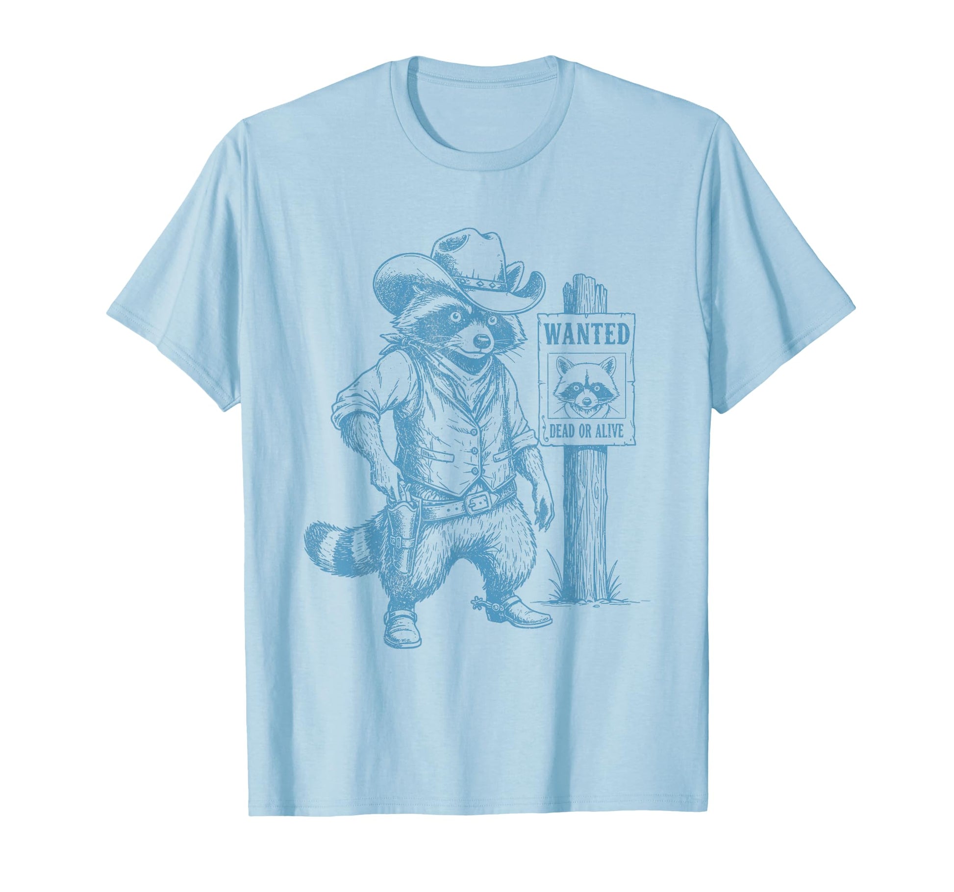 Raccoon Cowboy Western Outlaw T-Shirt - Fun Novelty Design Men Women - T-Shirt, Sweatshirt, Hoodie