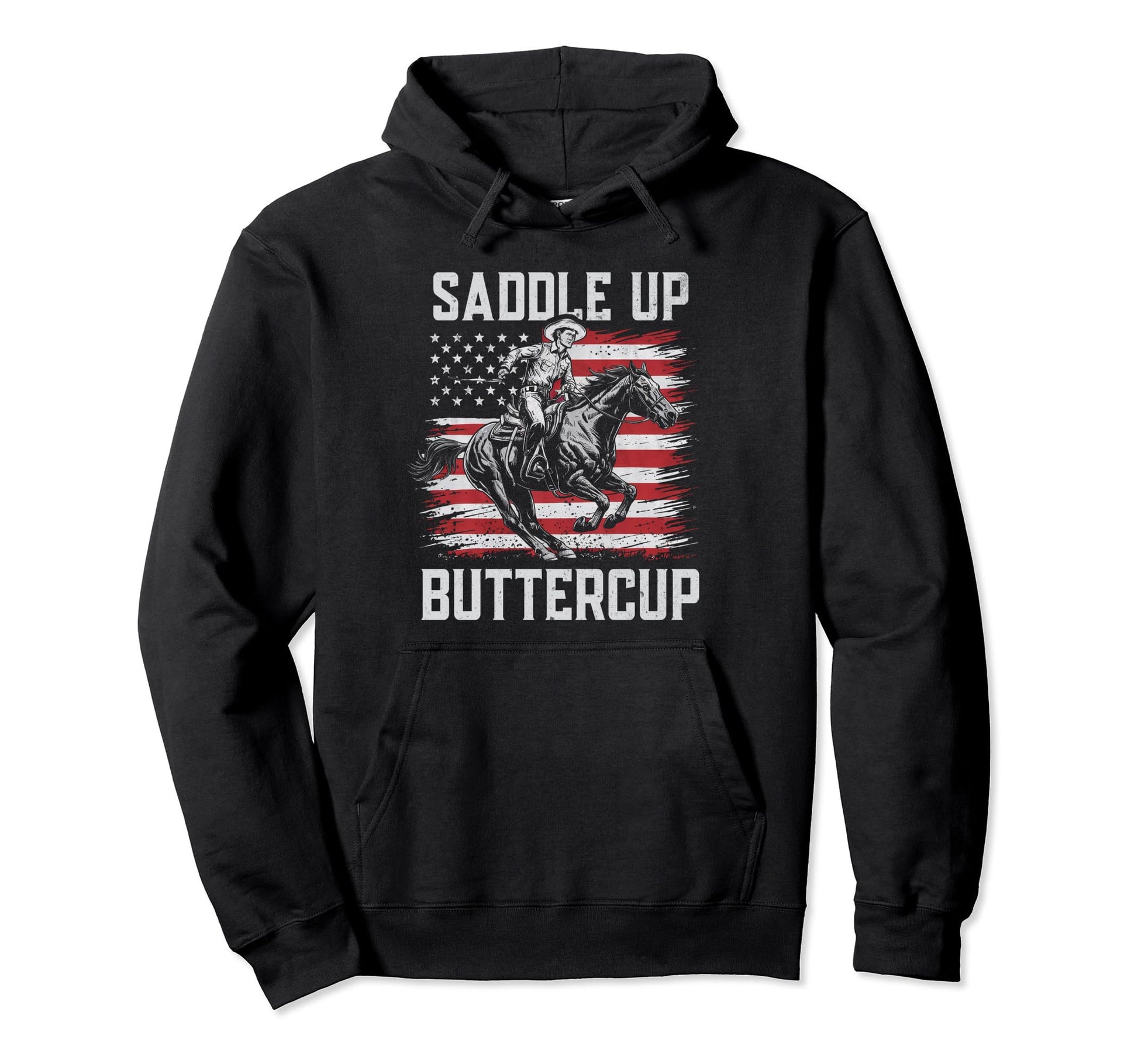 Saddle Up Buttercup Cowboy Horseback Hoodie - Unique Graphic for Adults - T-Shirt, Sweatshirt, Hoodie