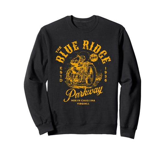 Blue Ridge Parkway Motorcycle Sweatshirt - Graphic Print for Adults - T-Shirt, Sweatshirt, Hoodie