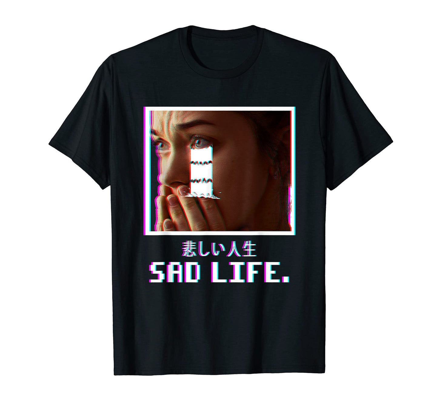 Sad Life Vaporwave Aesthetic T-Shirt - Fun Novelty Design for Adults - T-Shirt, Sweatshirt, Hoodie