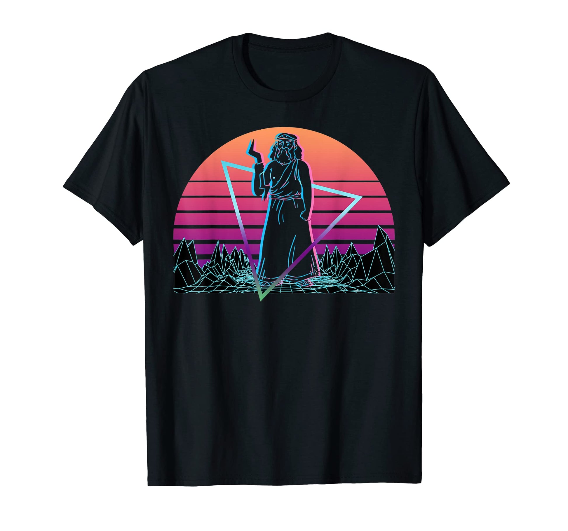Zeus Greek God Sky Vaporwave Aesthetic T-Shirt - Graphic Print for Adults - T-Shirt, Sweatshirt, Hoodie
