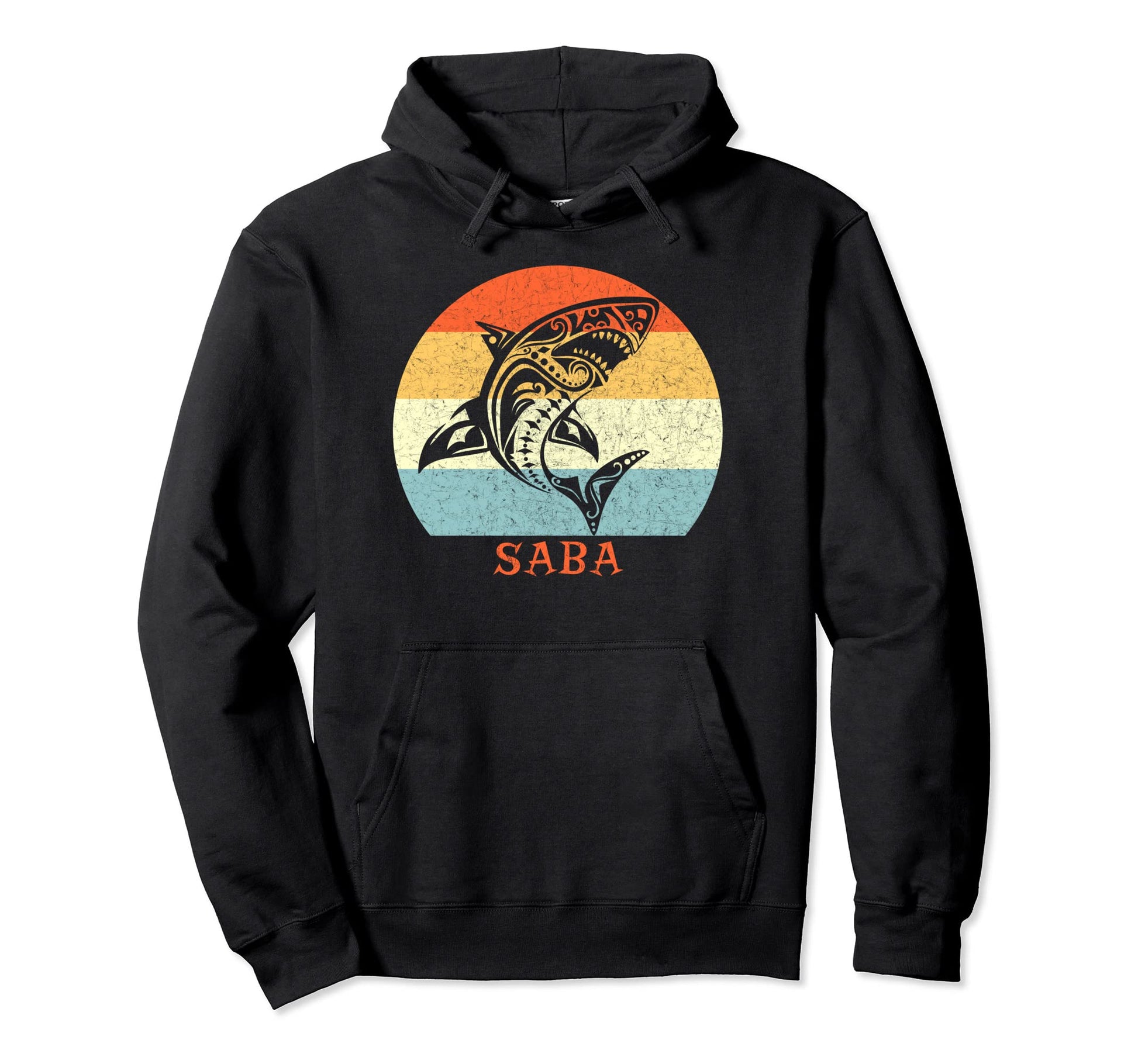 Saba West Indies Tribal Shark Vacation Hoodie - Streetwear Style for Adults - T-Shirt, Sweatshirt, Hoodie