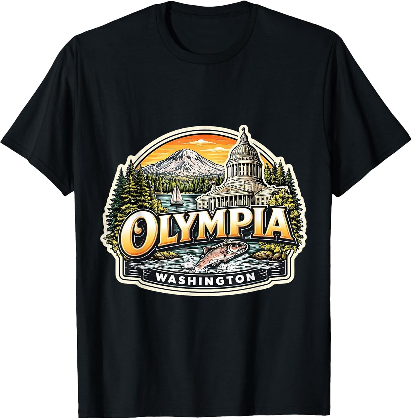 Olympia Washington Souvenir City State Merch - Adult & Kids T-Shirts, Sweatshirts & Hoodies apparel design preview 1