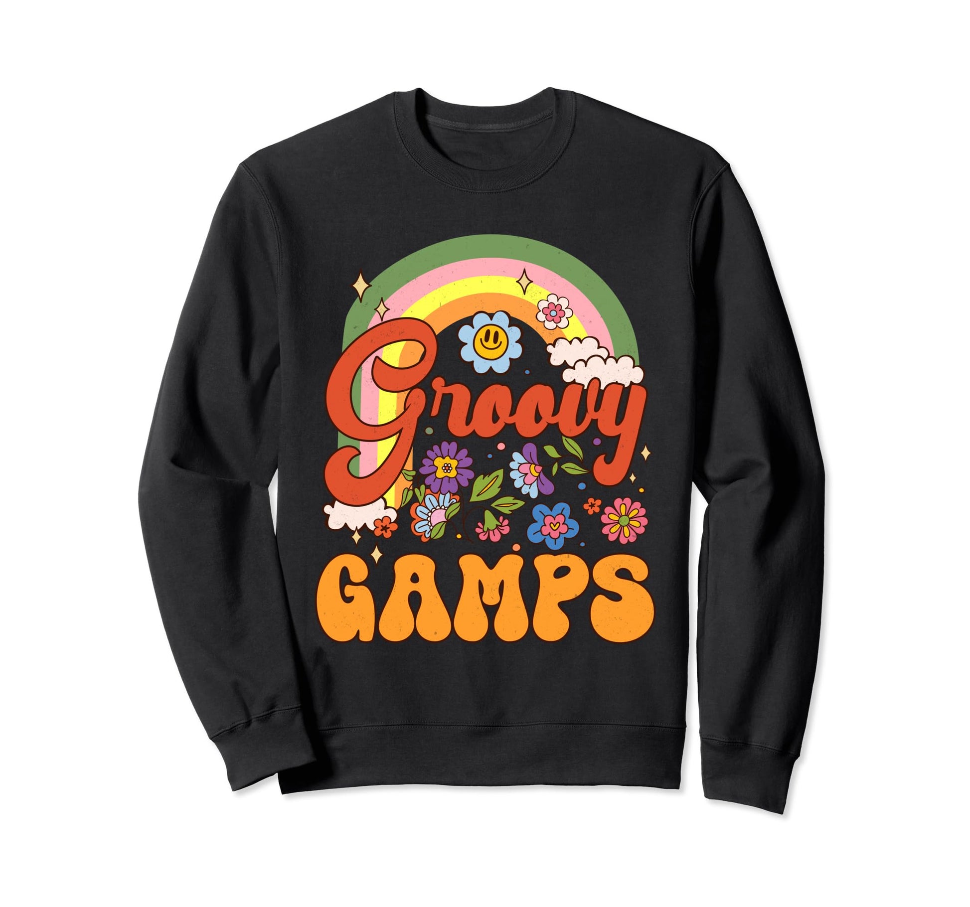 Groovy Gamps Hippie Rainbow Fathers Day Sweatshirt - Graphic Print Unisex - T-Shirt, Sweatshirt, Hoodie