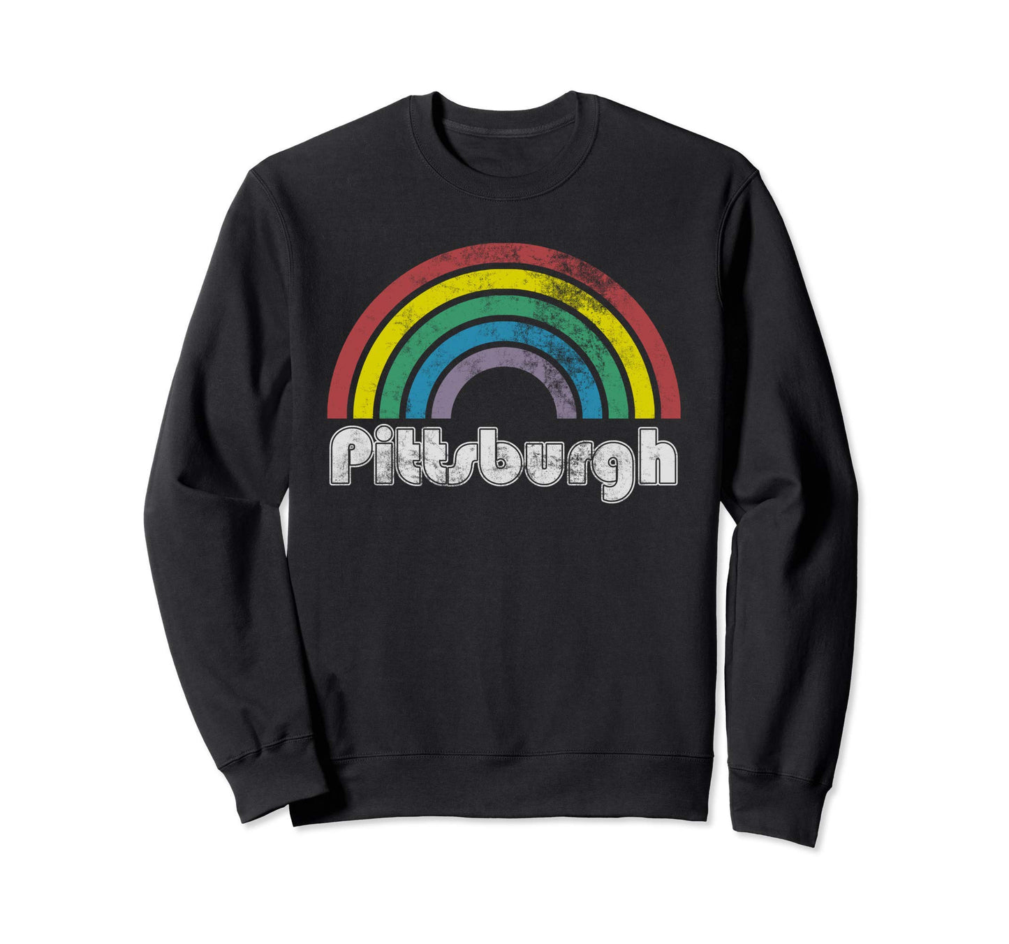Pittsburgh Rainbow 70S 80S Gay Pride Sweatshirt - Unique Graphic for Adults - T-Shirt, Sweatshirt, Hoodie