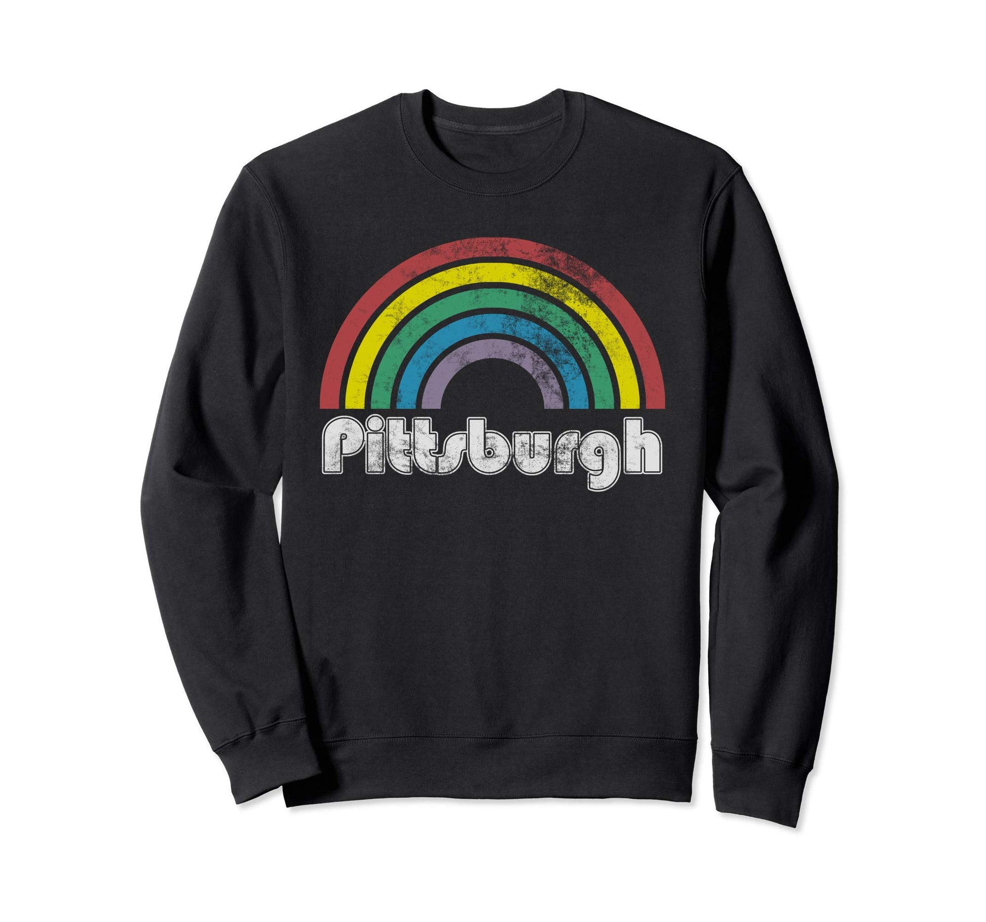 Pittsburgh Rainbow 70S 80S Gay Pride Sweatshirt - Unique Graphic for Adults - T-Shirt, Sweatshirt, Hoodie