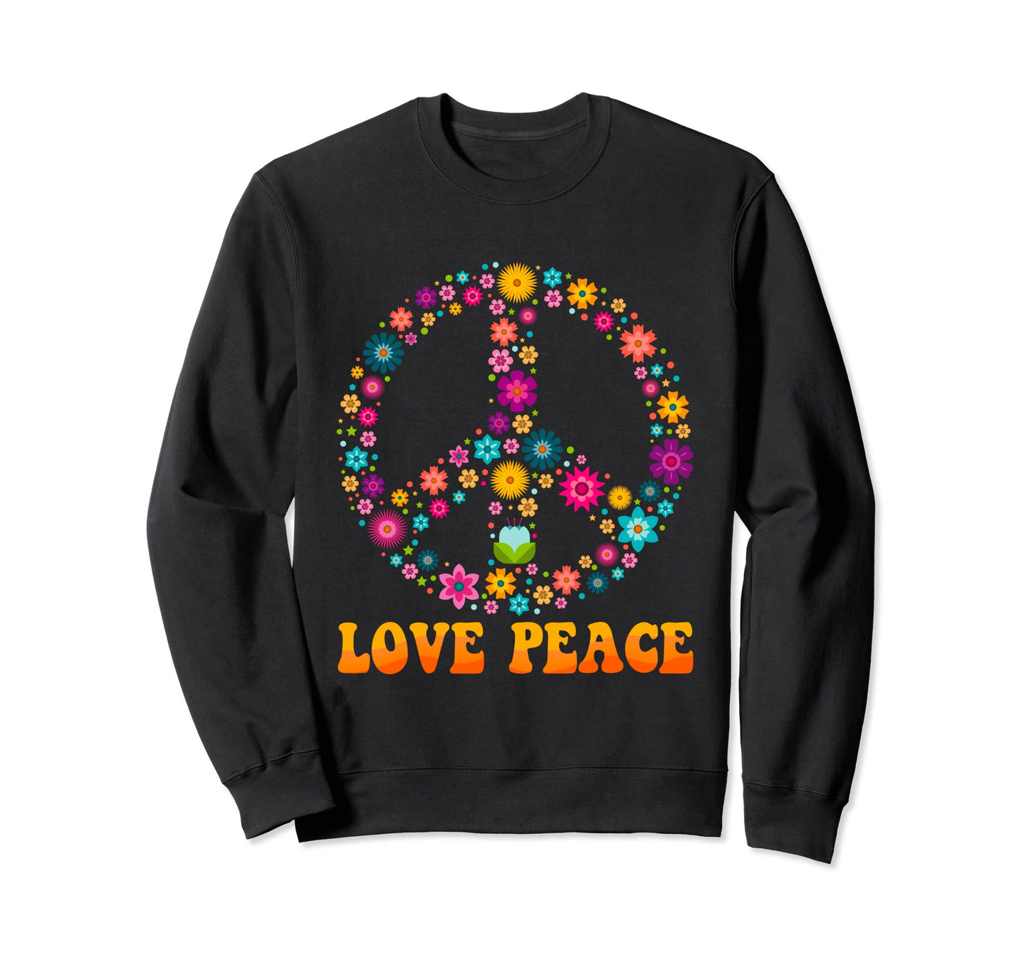 Peace Sign Flower Love Peace Sweatshirt - Minimalist Print Men Women - T-Shirt, Sweatshirt, Hoodie