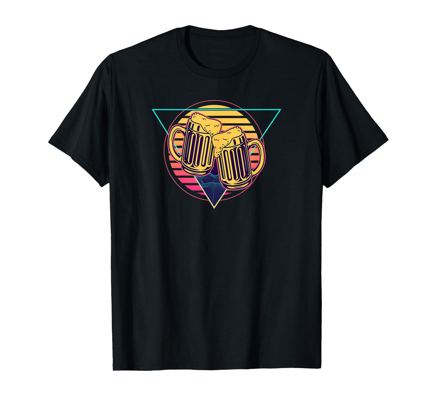 Futuristic Beer Synthwave Vaporwave T-Shirt - Minimalist Print Men Women - T-Shirt, Sweatshirt, Hoodie
