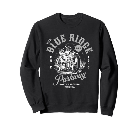 Blue Ridge Parkway Motorcycle Sweatshirt - Streetwear Style for Adults - T-Shirt, Sweatshirt, Hoodie