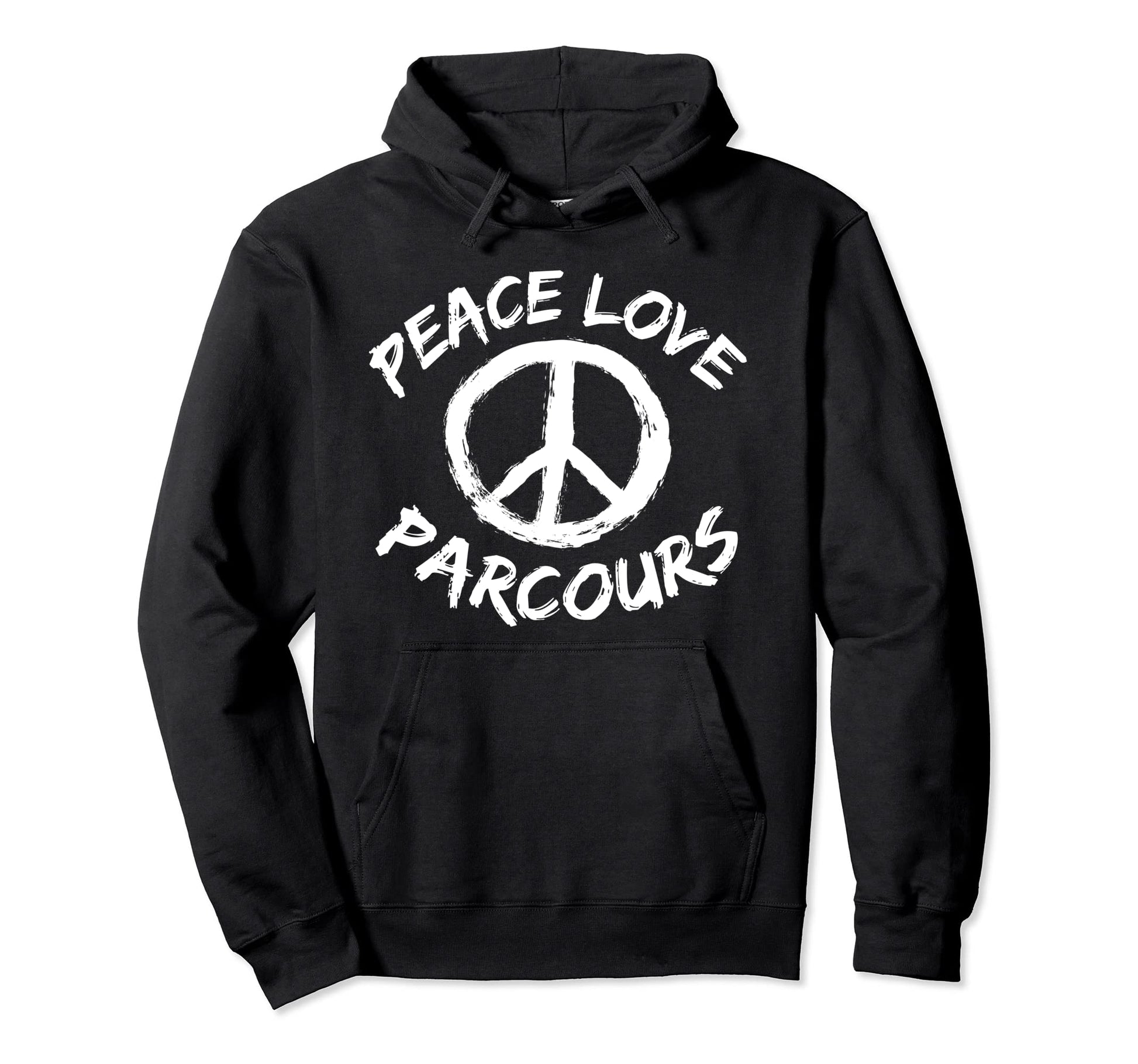 Athlete Parkour Runner Peace Love Hoodie - Trendy Graphic for Adults - T-Shirt, Sweatshirt, Hoodie