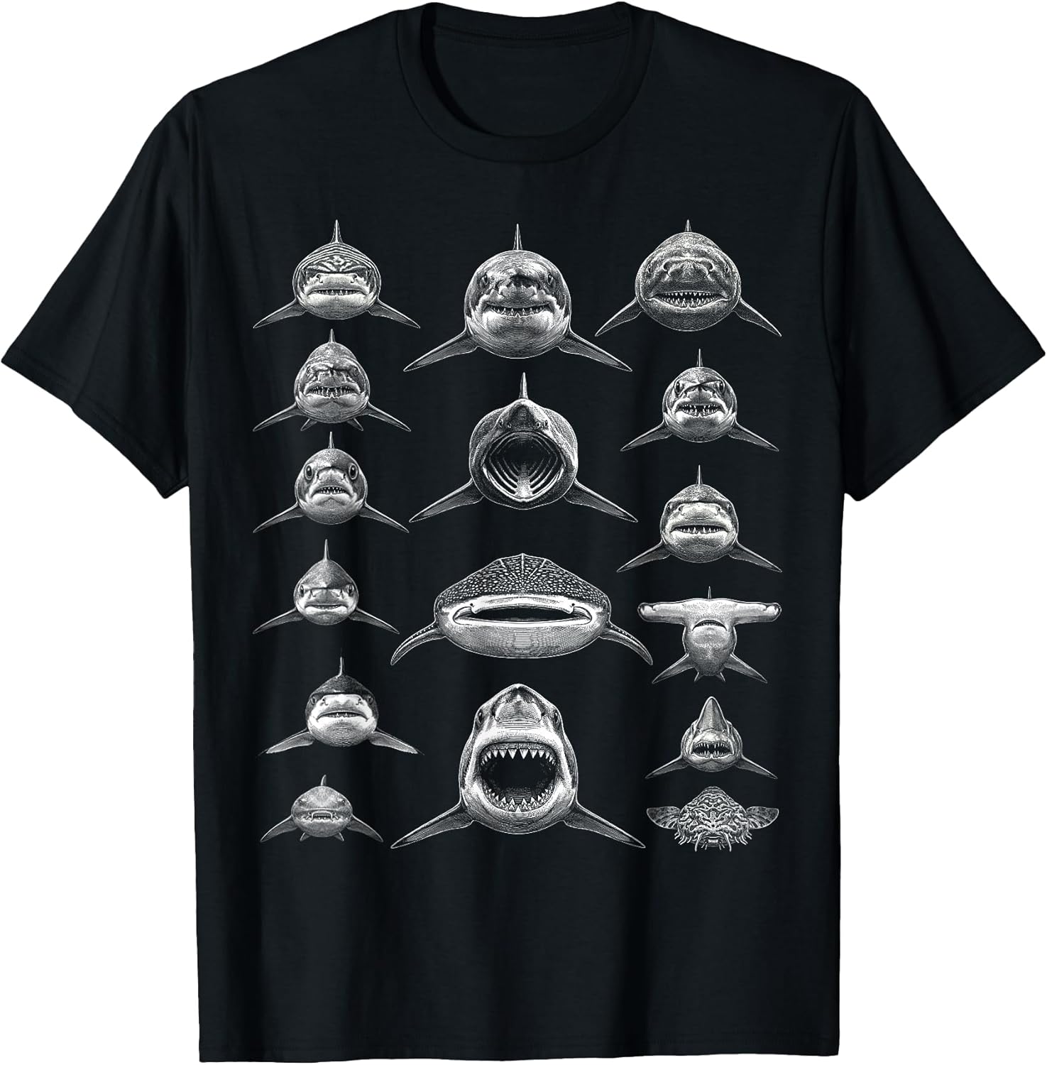 Educational Science Ideas Shark Faces - Adult & Kids T-Shirts, Sweatshirts & Hoodies apparel design preview 1