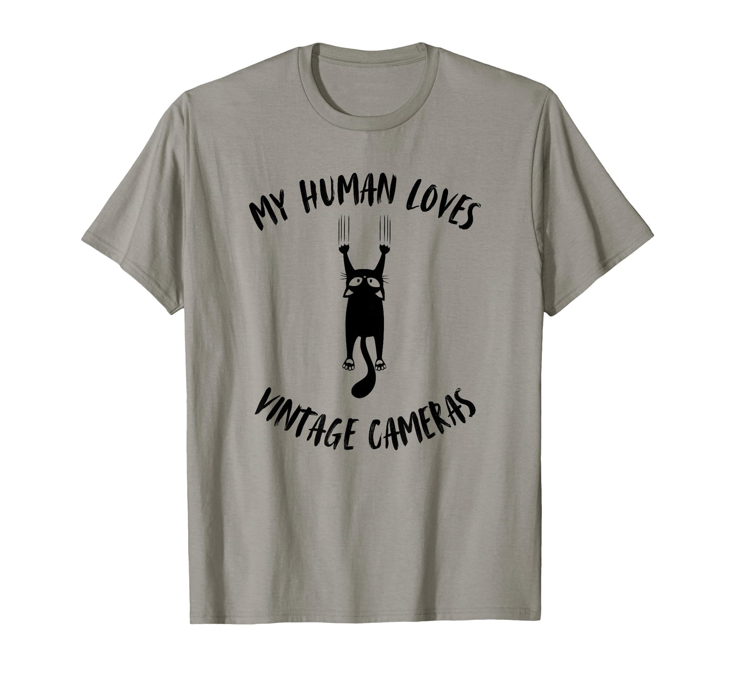 My Human Loves Cameras Cat Parent T-Shirt - Minimalist Print Men Women - T-Shirt, Sweatshirt, Hoodie