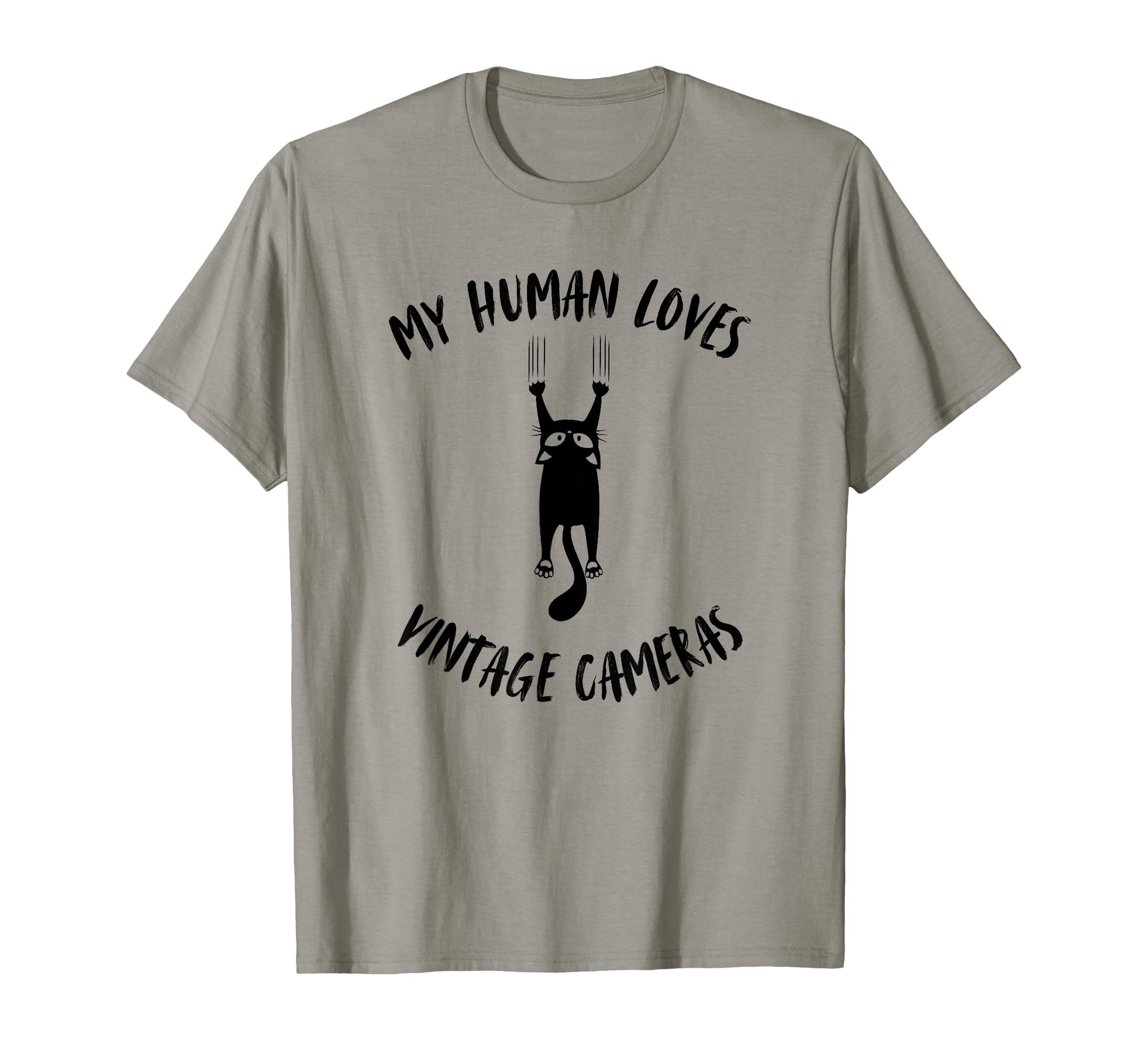 My Human Loves Cameras Cat Parent T-Shirt - Minimalist Print Men Women - T-Shirt, Sweatshirt, Hoodie