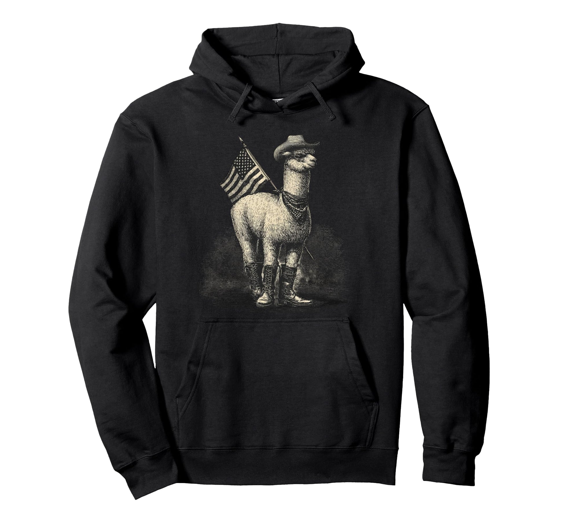 Country Cowboy Alpaca Llama Rodeo Hoodie - Fun Novelty Design Unisex - T-Shirt, Sweatshirt, Hoodie