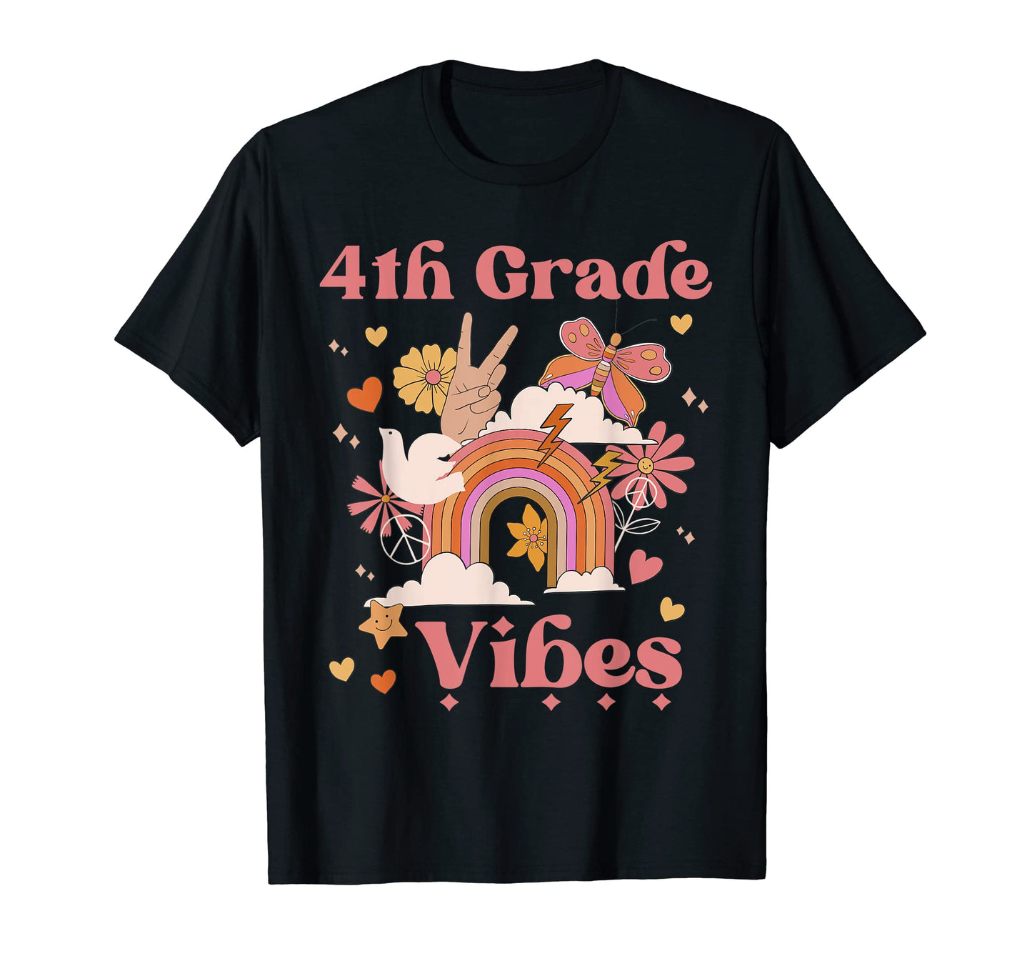 4Th Grade Vibes School Groovy T-Shirt - Casual Everyday Wear Men Women - T-Shirt, Sweatshirt, Hoodie