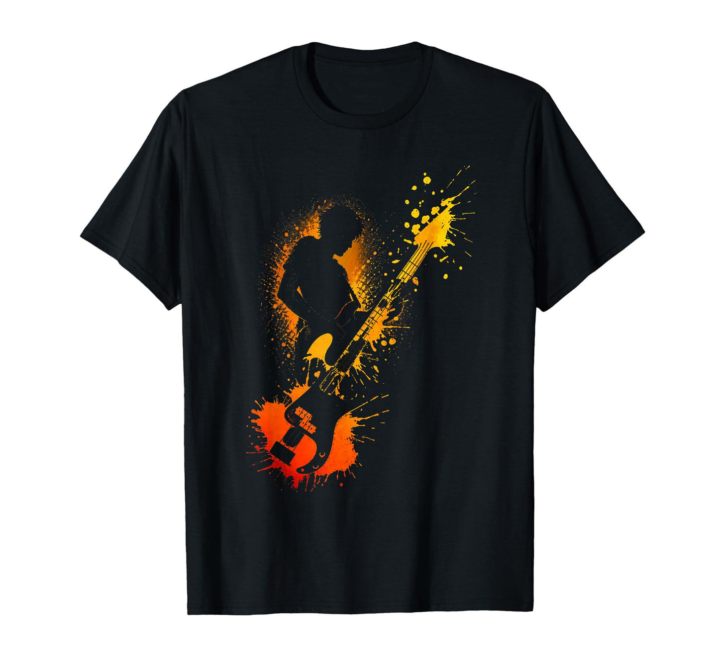 Guitarist Silhouette Splash Paint Art T-Shirt - Unique Graphic for Adults - T-Shirt, Sweatshirt, Hoodie