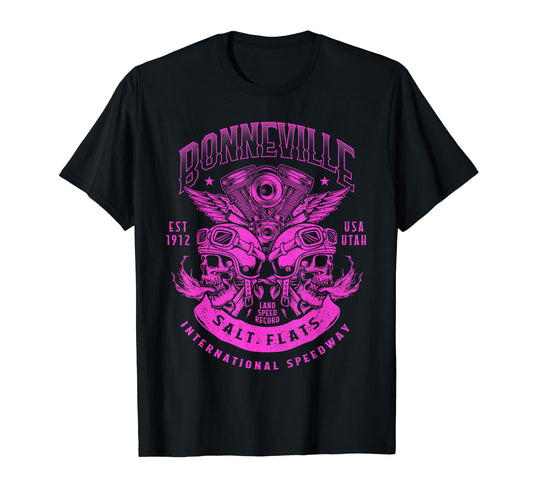 Bonneville Salt Flats Motorcycle Racing T-Shirt - Graphic Print Unisex - T-Shirt, Sweatshirt, Hoodie