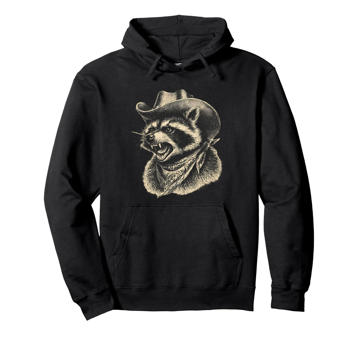 Raccoon Cowboy Rodeo Cowgirl Western Hoodie - Unique Graphic for Adults - T-Shirt, Sweatshirt, Hoodie