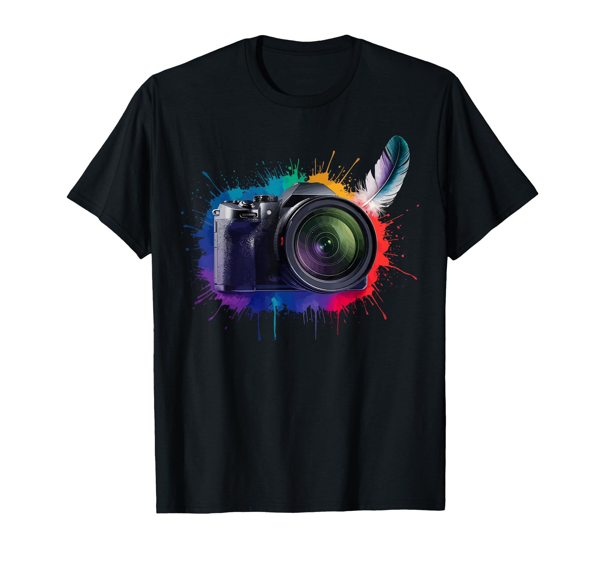 Colorful Camera Electric Photography T-Shirt - Minimalist Print Unisex - T-Shirt, Sweatshirt, Hoodie