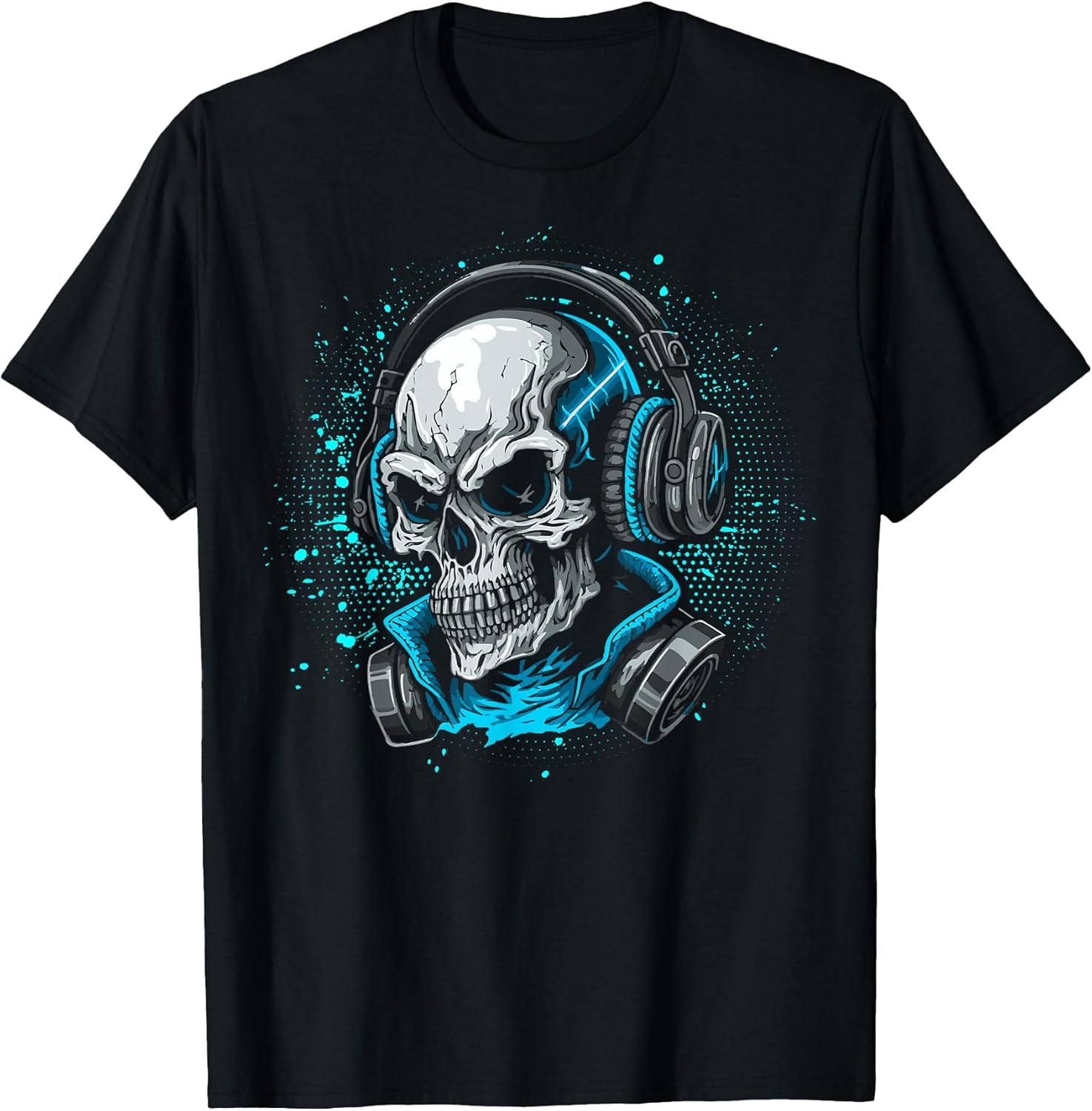 Cool dj skull wearing headphones - Adult & Kids T-Shirts, Sweatshirts & Hoodies apparel design preview 1