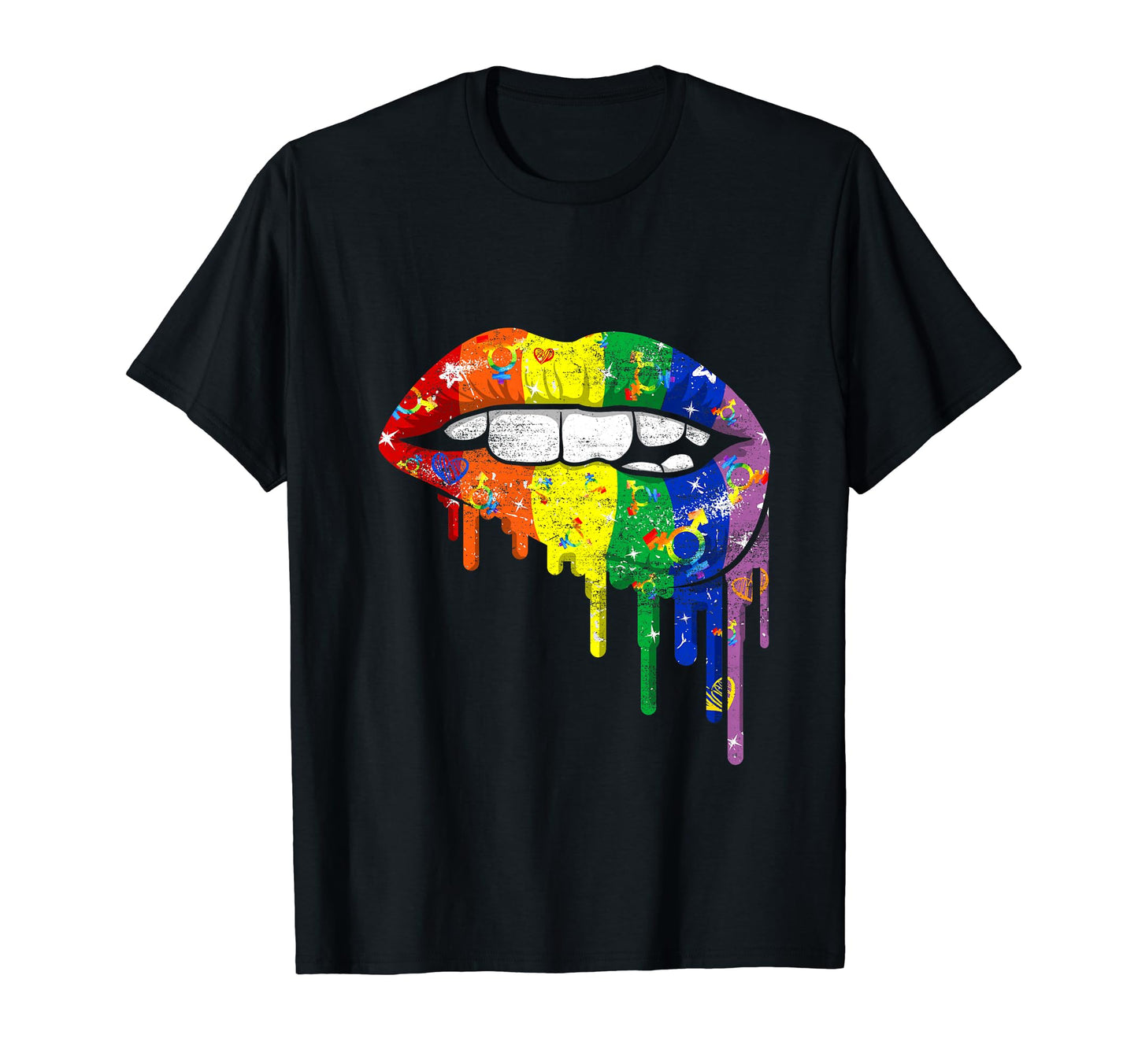 Lgbt Rainbow Lips Pride Gay T-Shirt - Fun Novelty Design for Adults - T-Shirt, Sweatshirt, Hoodie