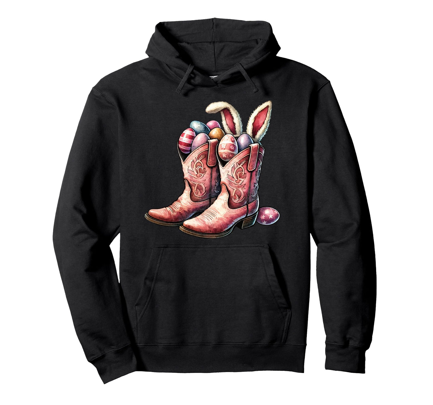 Easter Cowboy Boots Eggs Hoodie - Trendy Graphic for Adults - T-Shirt, Sweatshirt, Hoodie